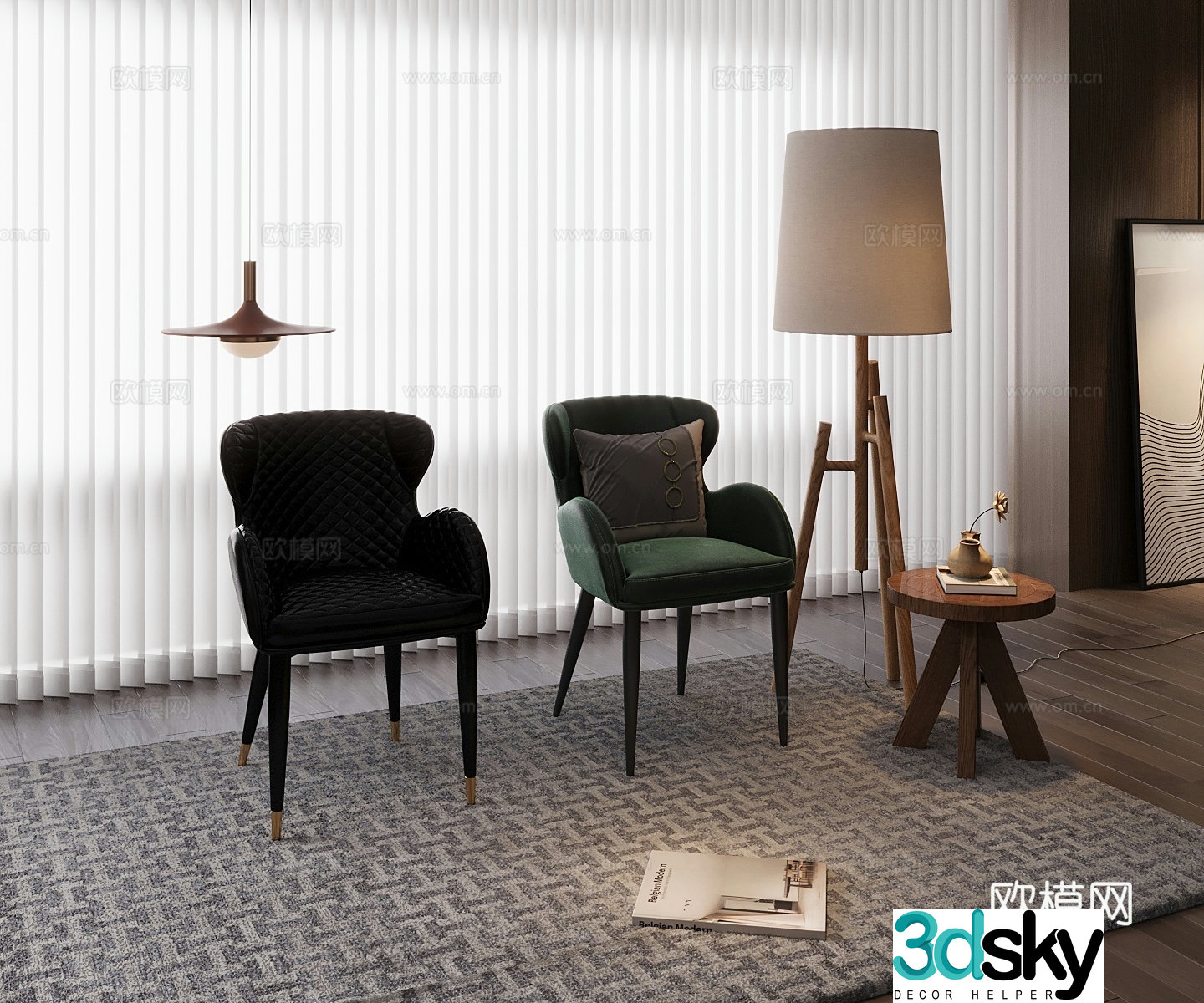 Italian coffee chair 3d model