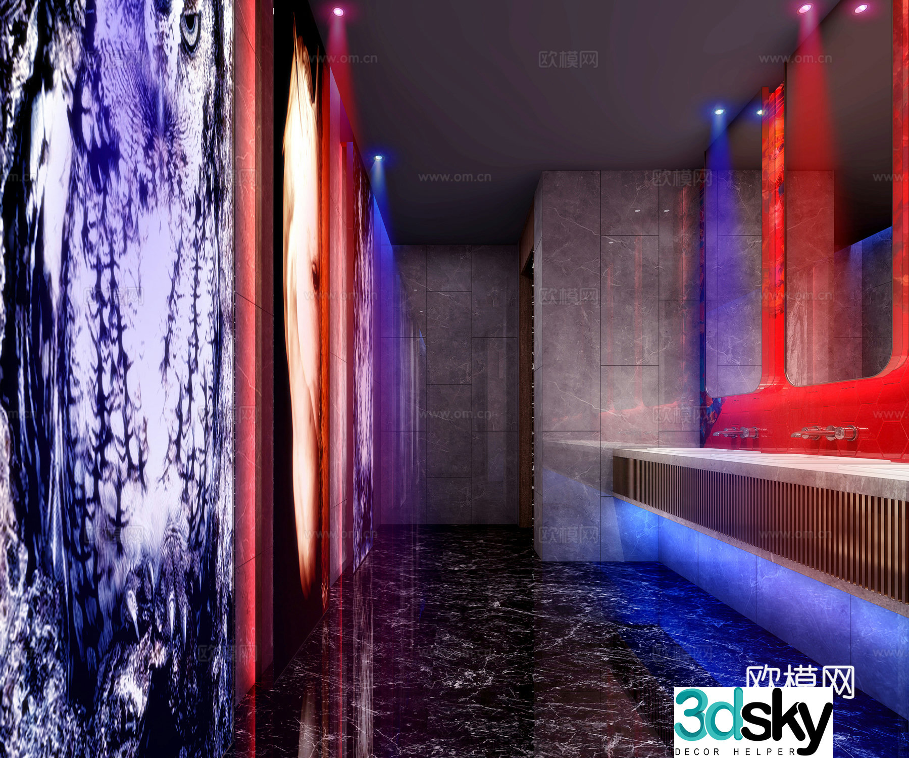 KTV public bathroom 3d model