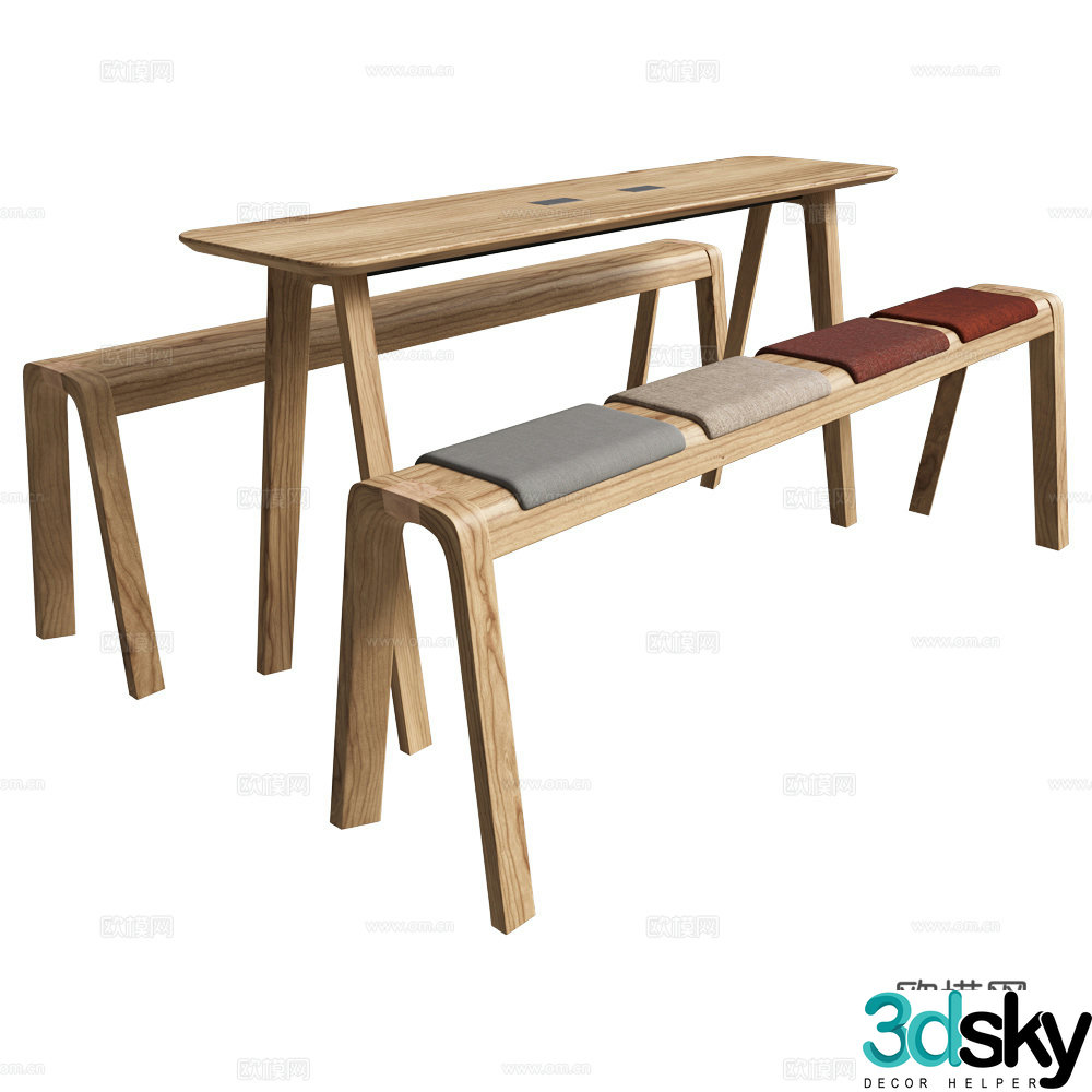 Modern outdoor table and chair 3d model