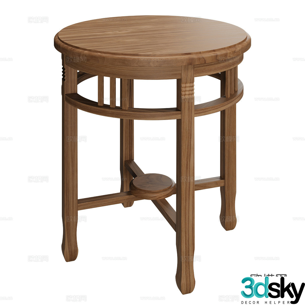 New Chinese solid wood edge 3D model
