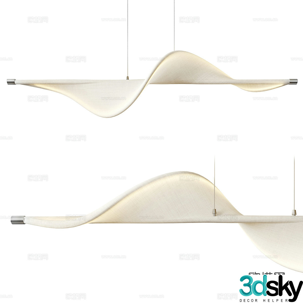 New Chinese Edano decorative chandelier 3d model