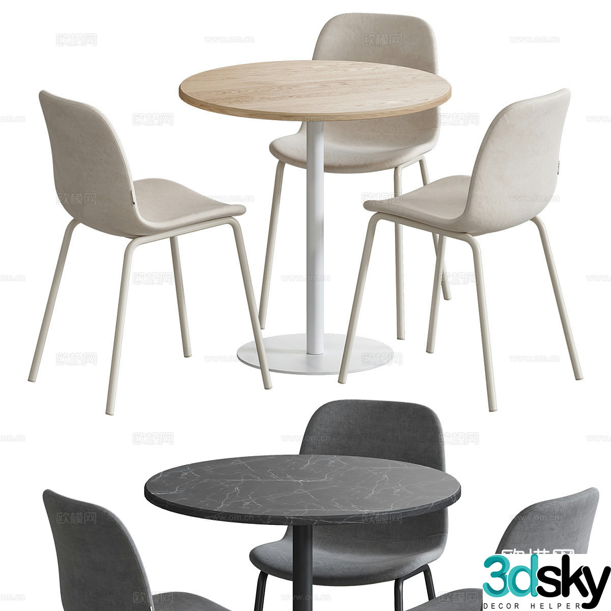 Modern Elish Fisher table and chair 3d model