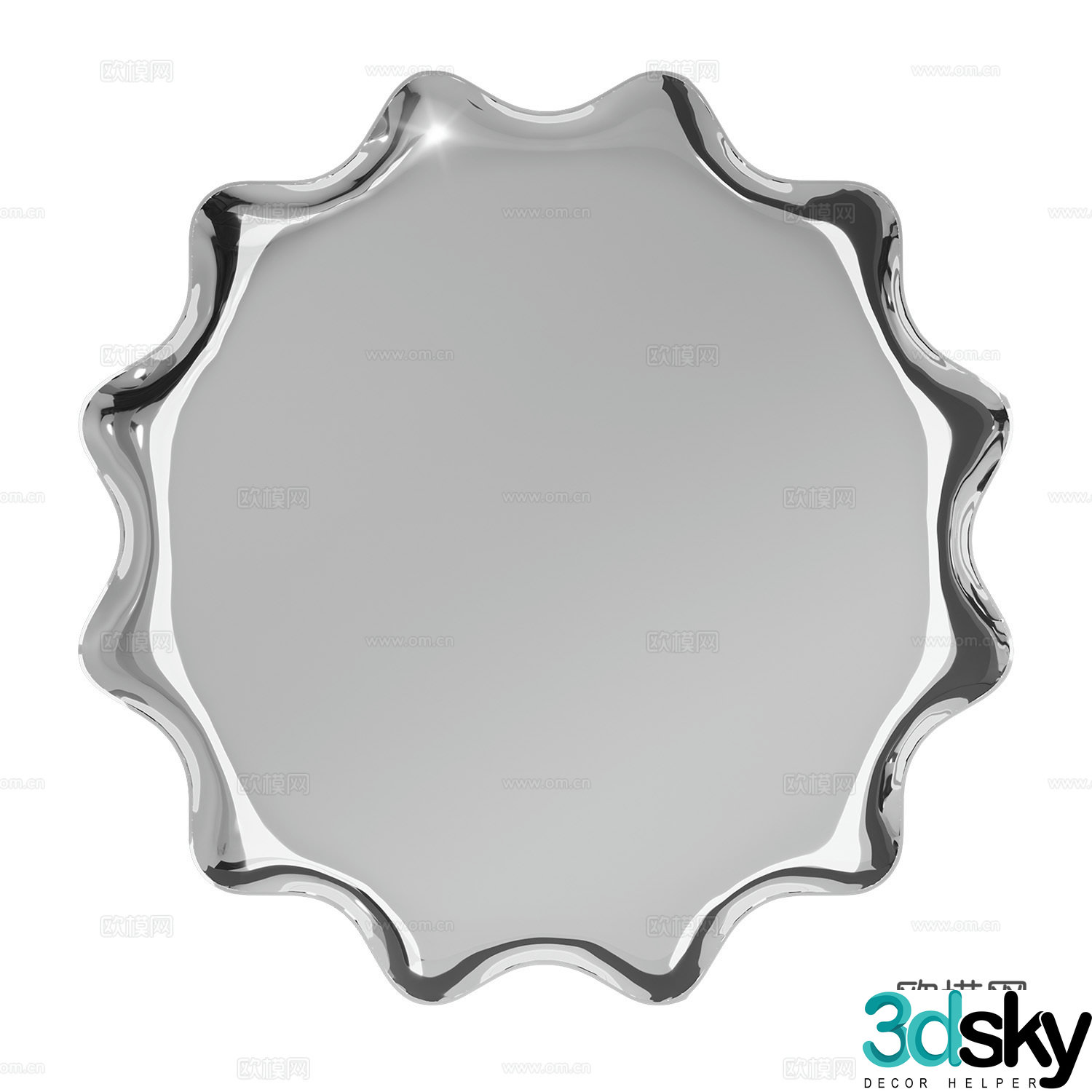 Modern minimalist stainless steel decorative mirror 3d model