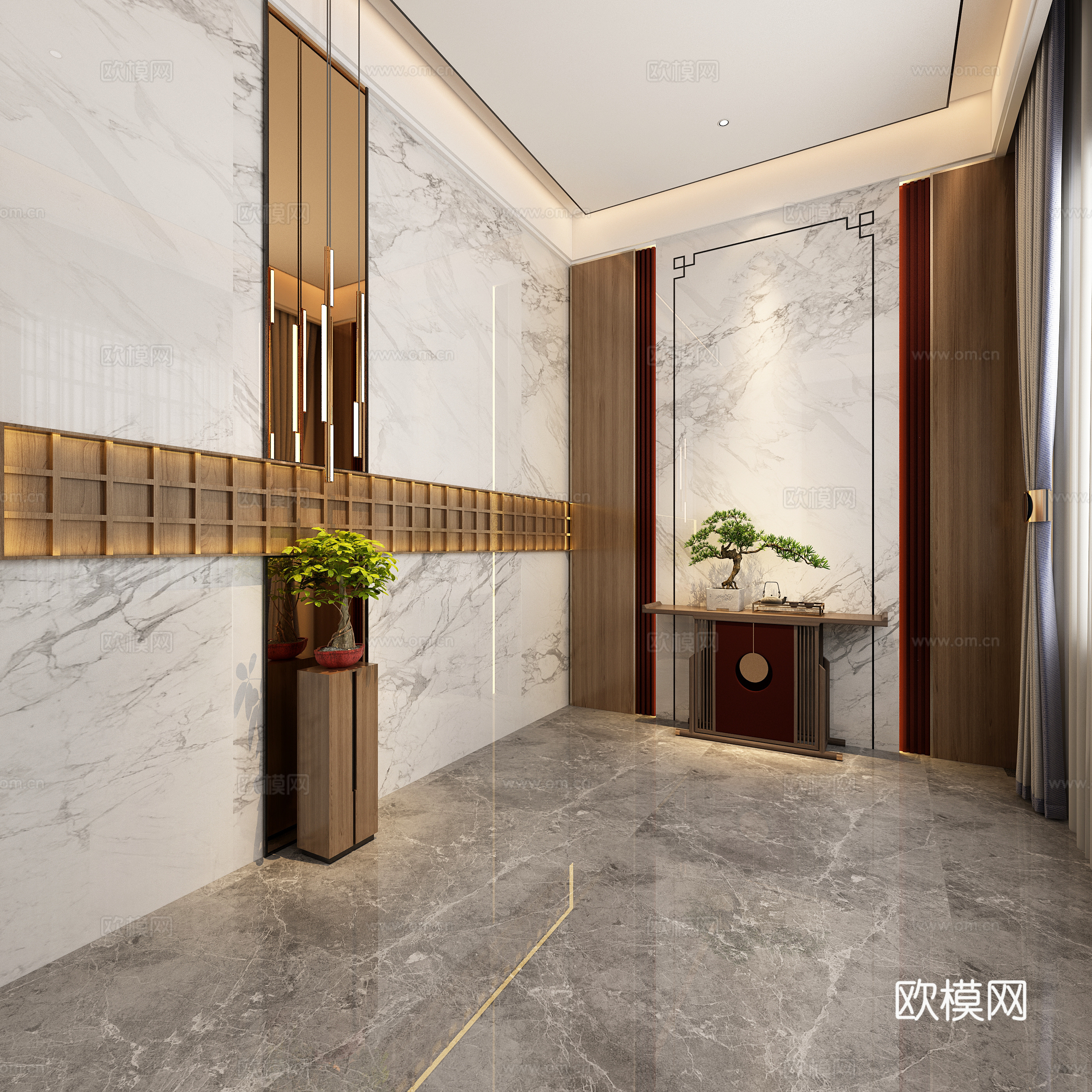 New Chinese style stairwell staircase 3D model