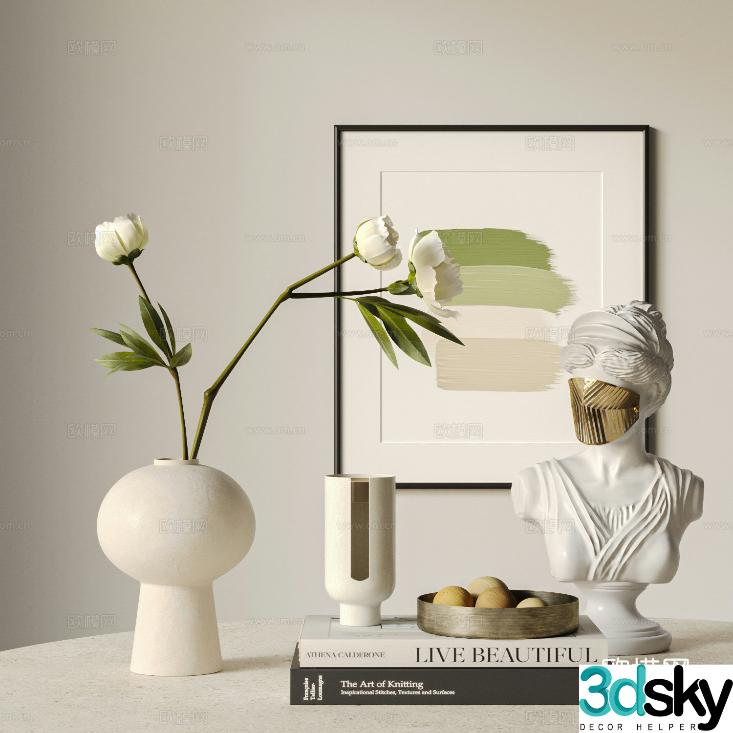 Modern cream style ornament ornament 3d model