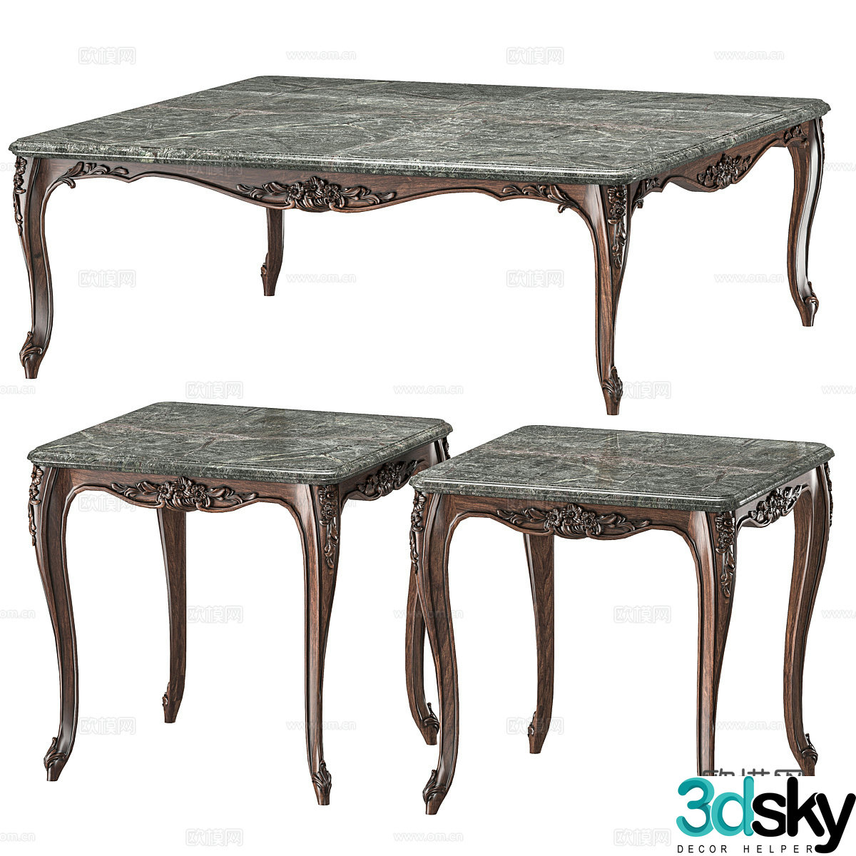 French Chairish coffee table 3d model