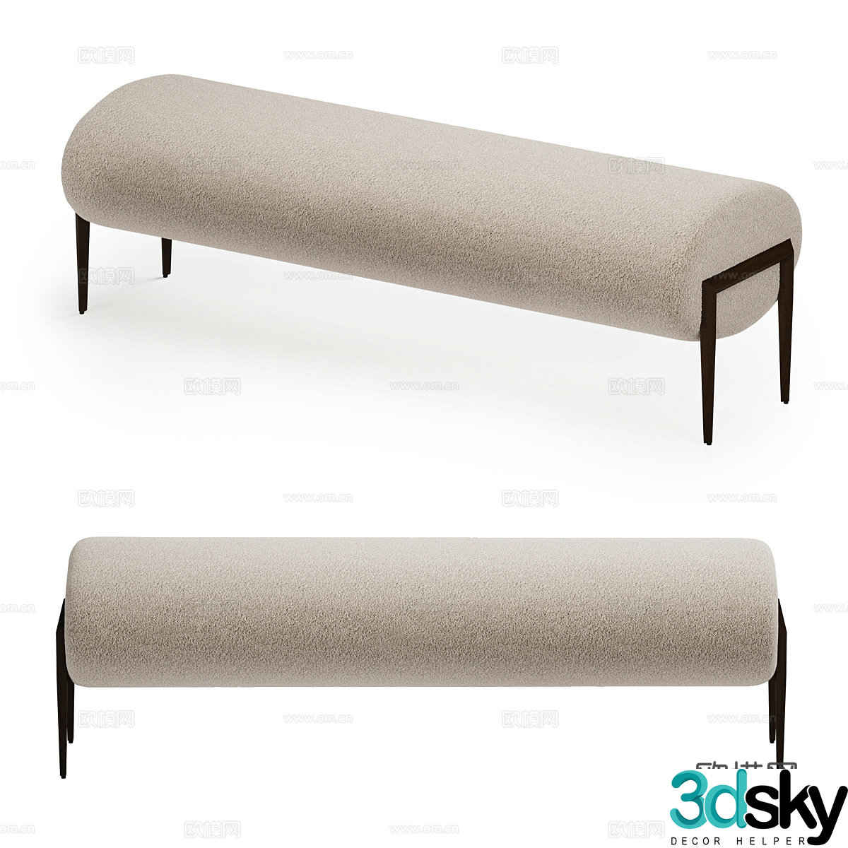 New Chinese style Towson bench tail stool 3d model