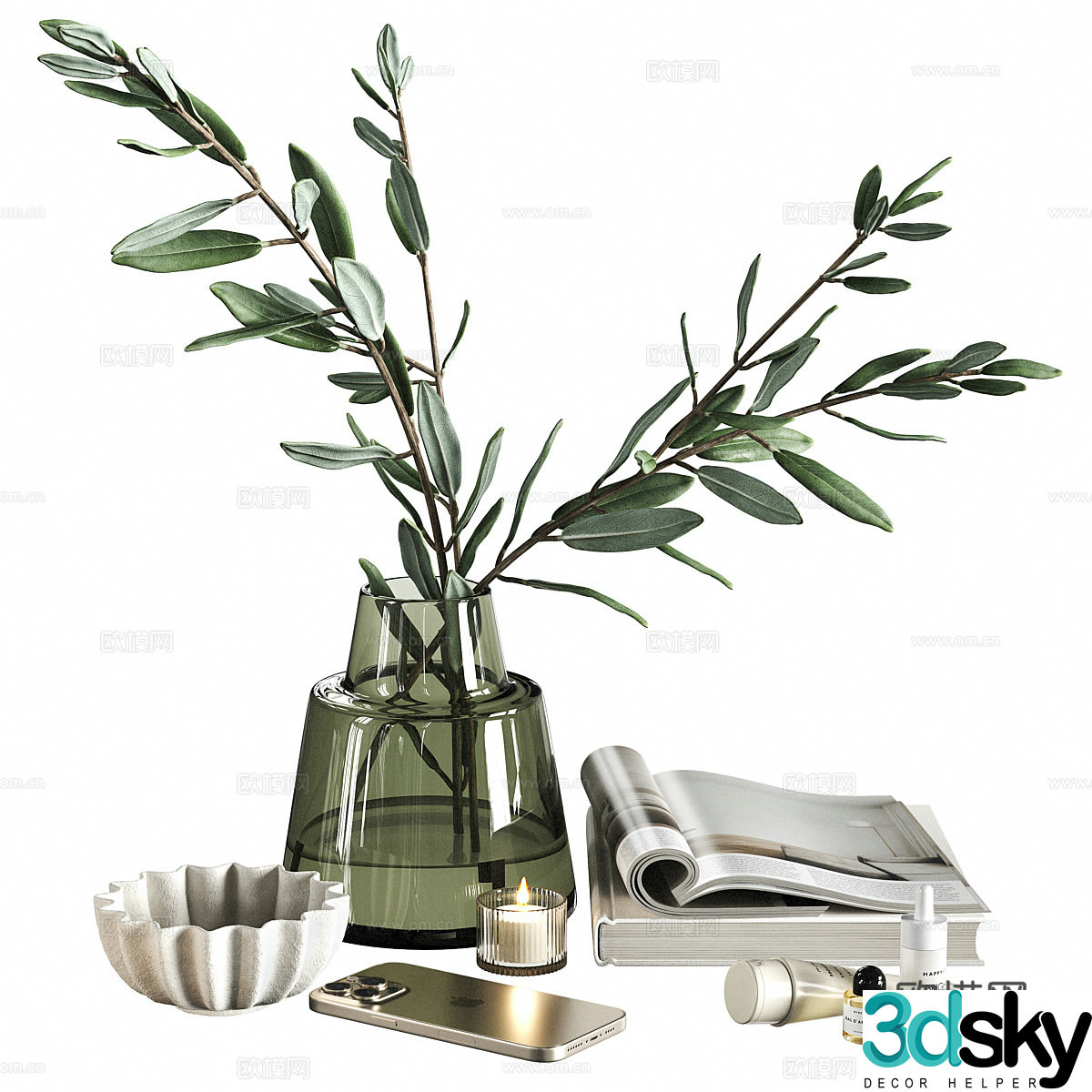Modern cream style ornament ornament 3d model