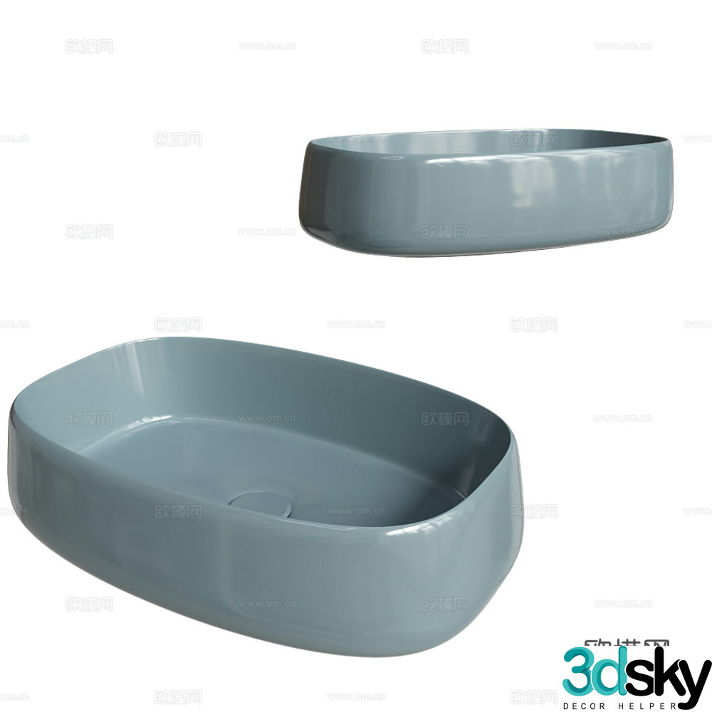 Modern ceramic washbasin 3d model
