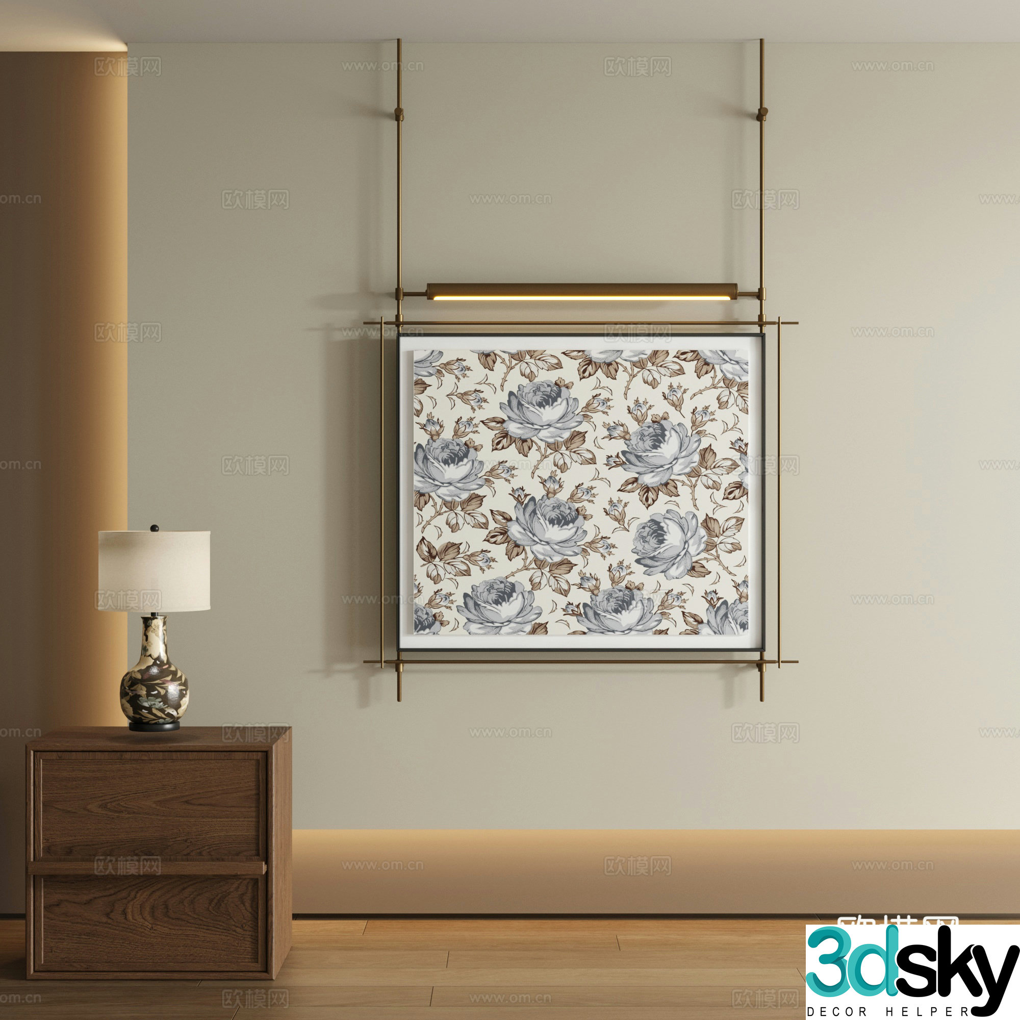 Modern boom decorative painting 3d model