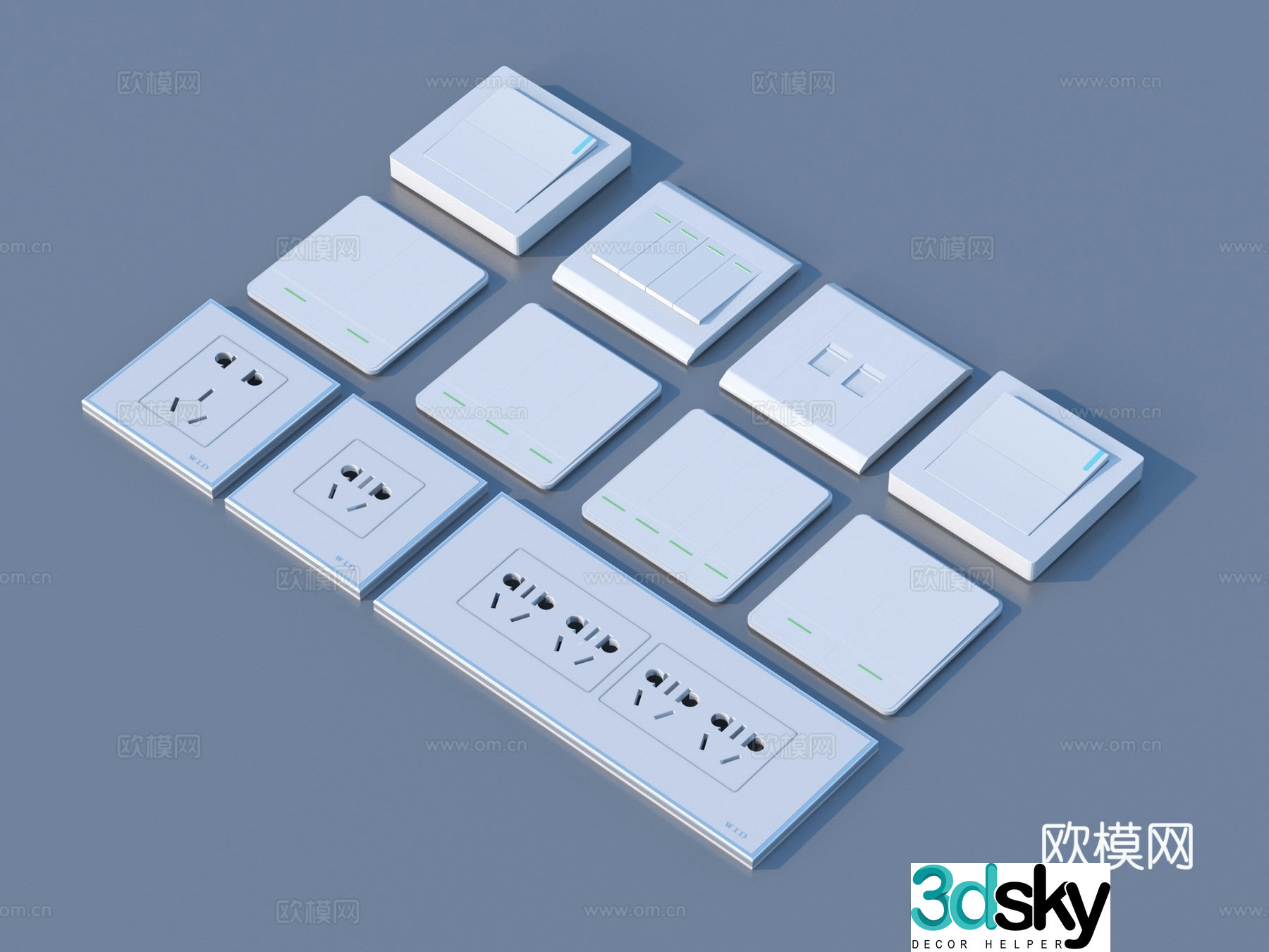 Switch Socket Hardware 3D Model