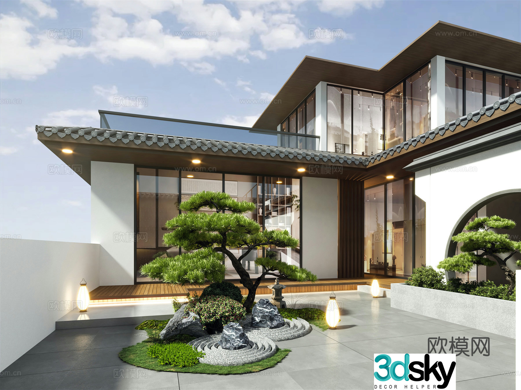 Garden Landscape Balcony Garden Landscape Pine Garden Landscape Roof Garden 3D Model