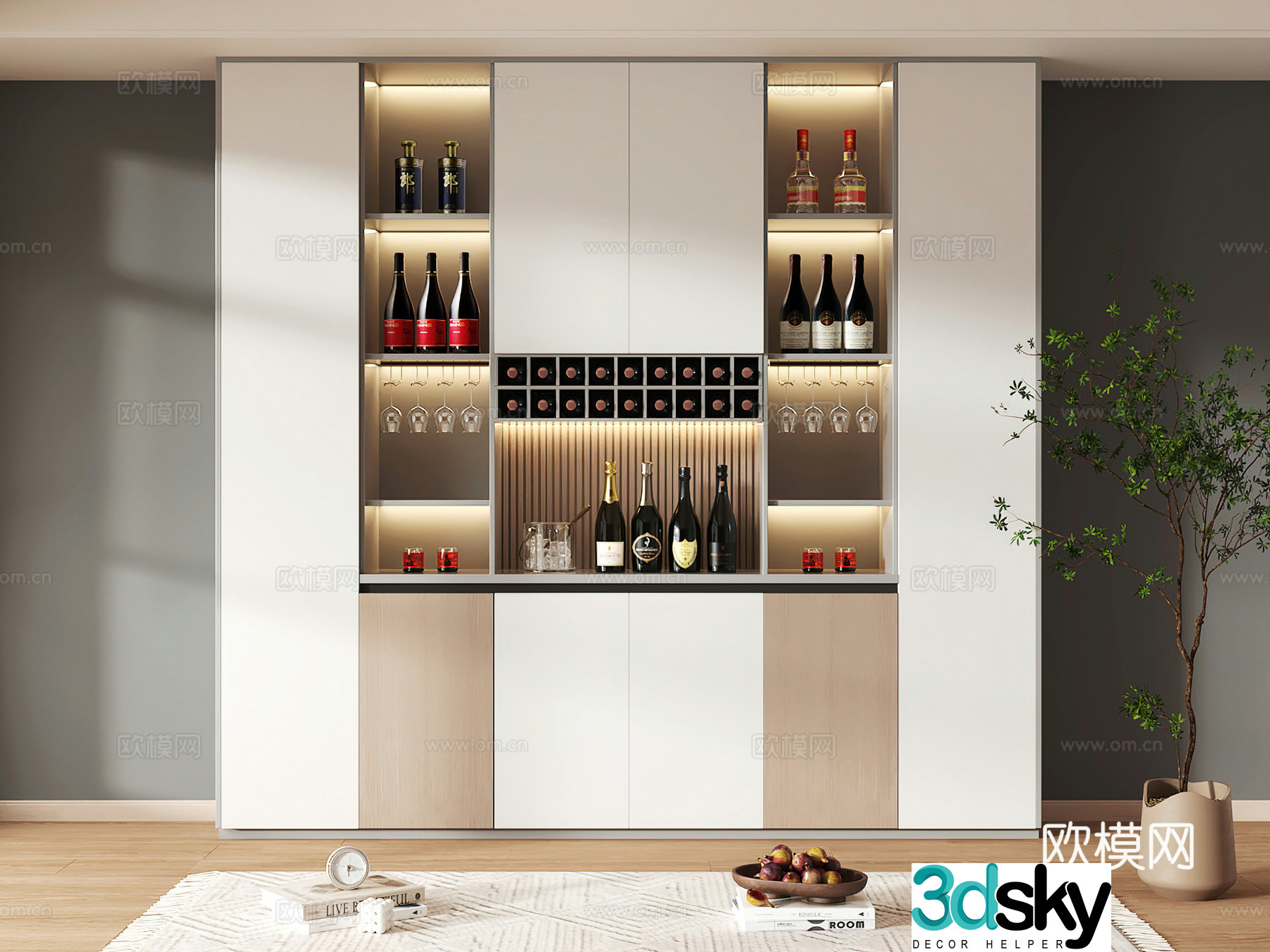 Wine cabinet design Wine cabinet red wine cabinet bar wine cabinet partition wine cabinet 3D model