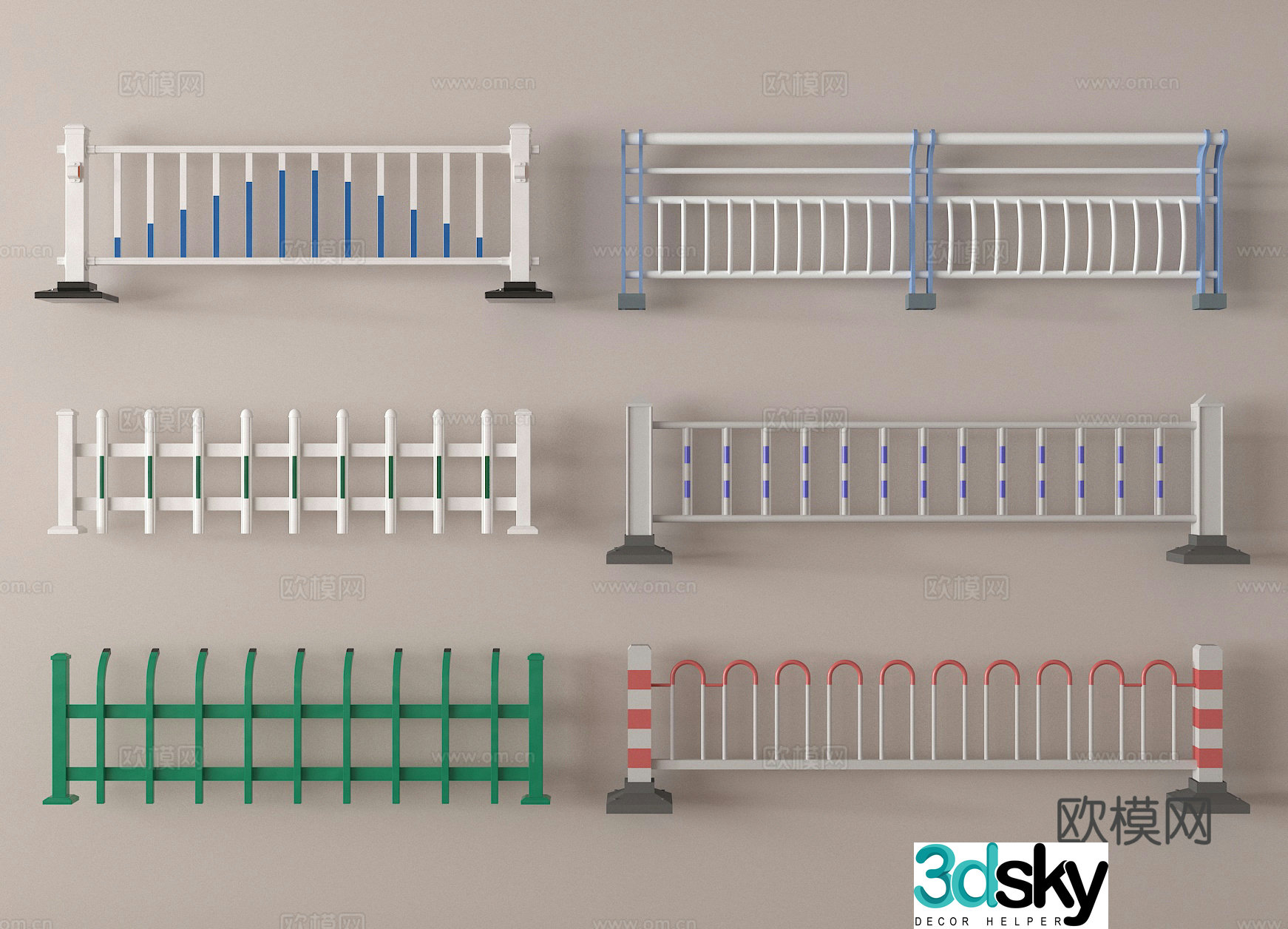 Guardrail Rail Anti-collision Rail Roadblock Barrier Barrier 3D Model