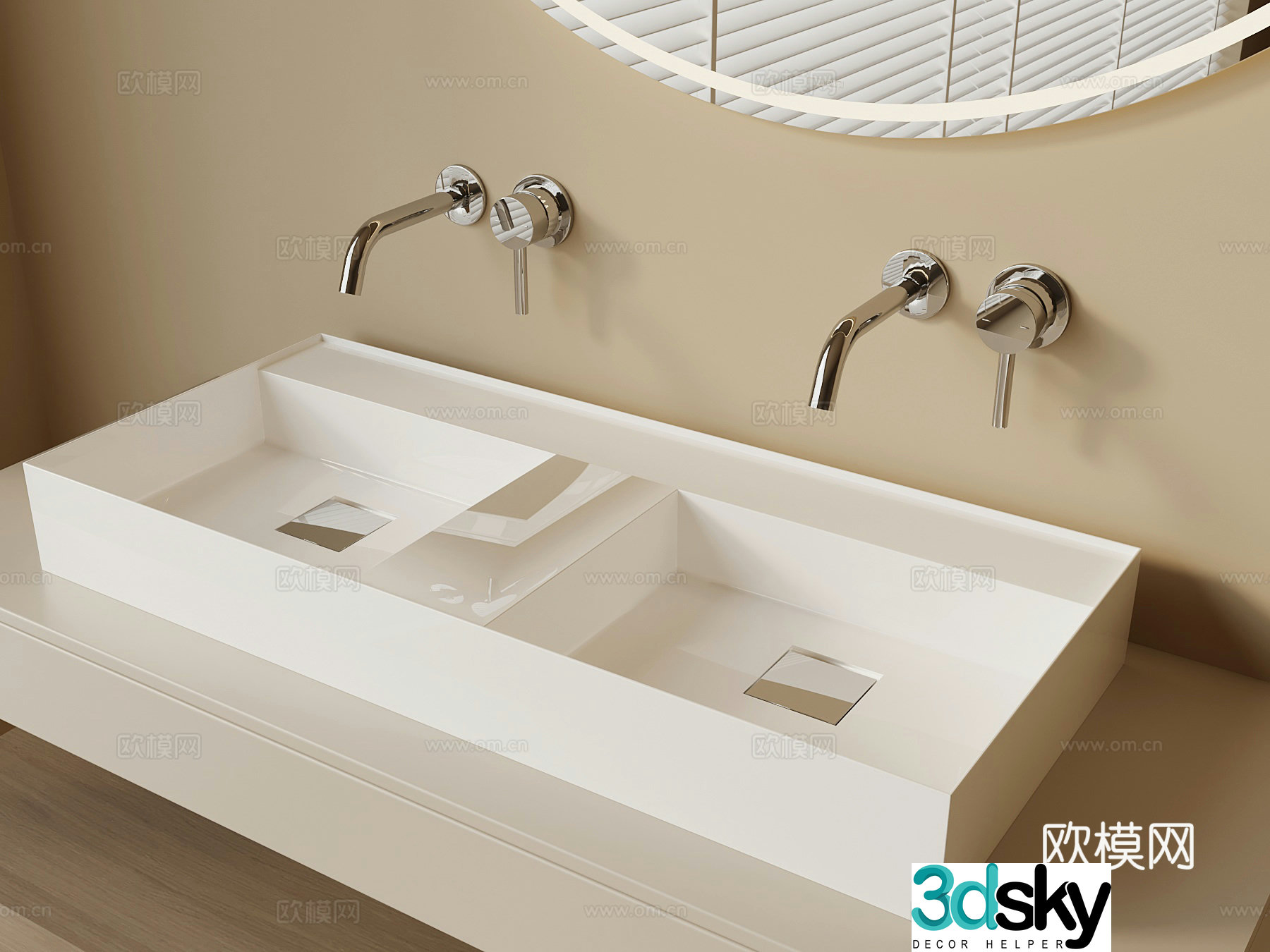 Modern washbasin double washbasin 3D model