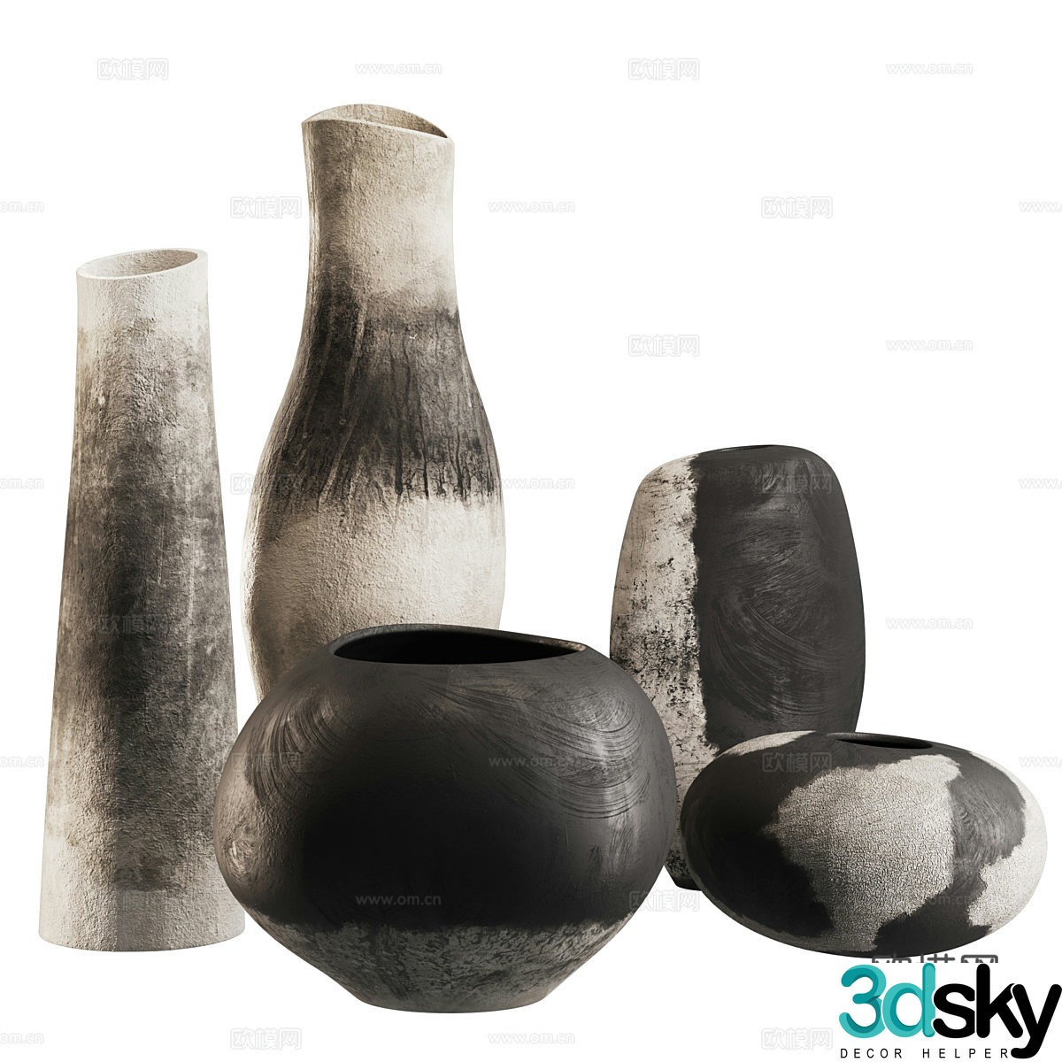 New Chinese style Wasabi pot vase 3D model