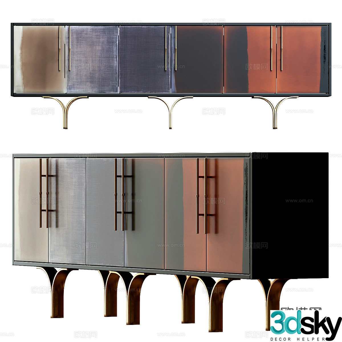Modern light luxury TV cabinet 3D model