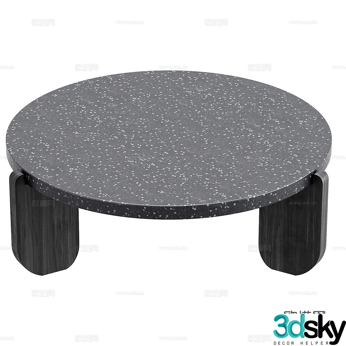 Modern Italian Cleo Concrete Coffee Table 3D Model