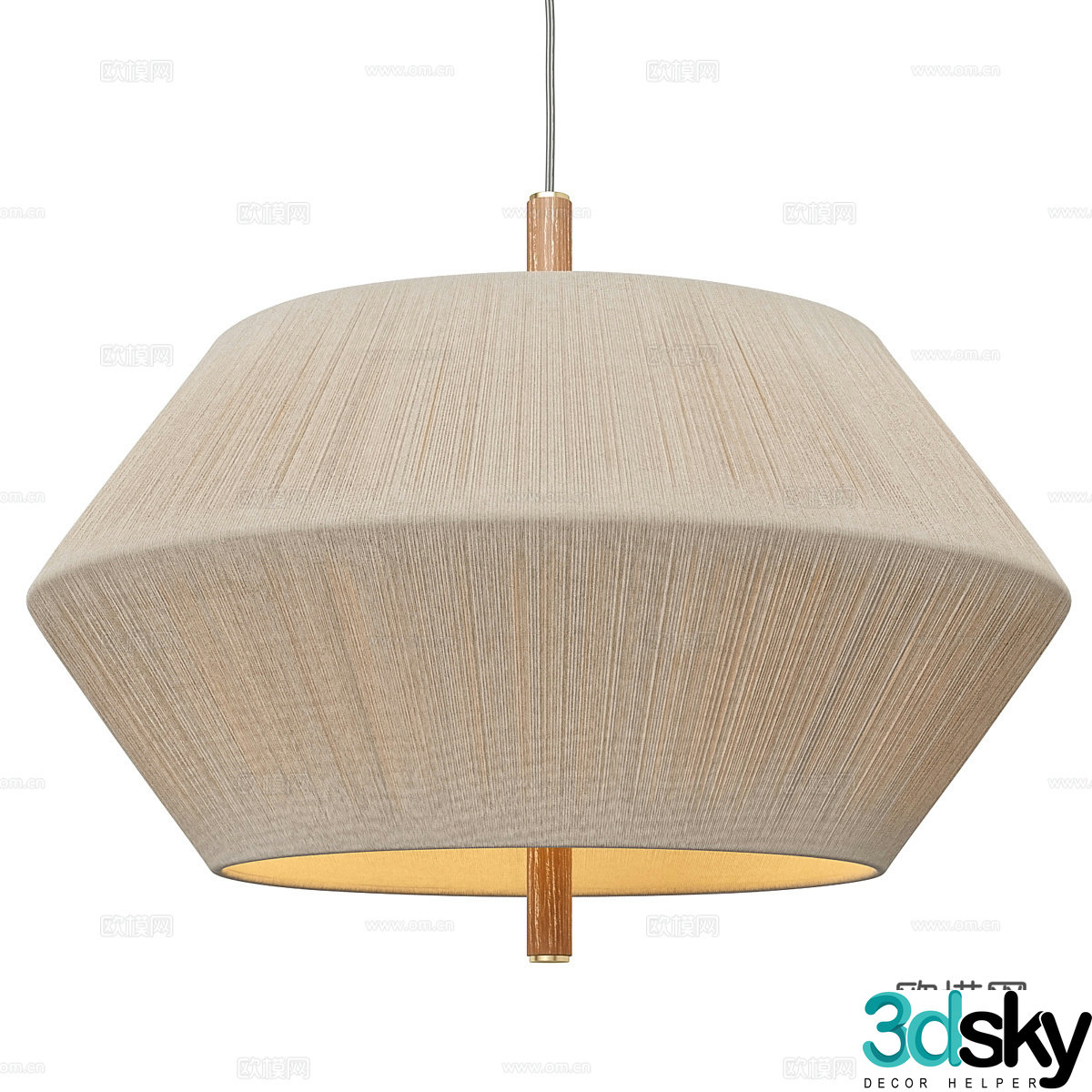 New Chinese style Wasabi Totora decorative chandelier 3D model