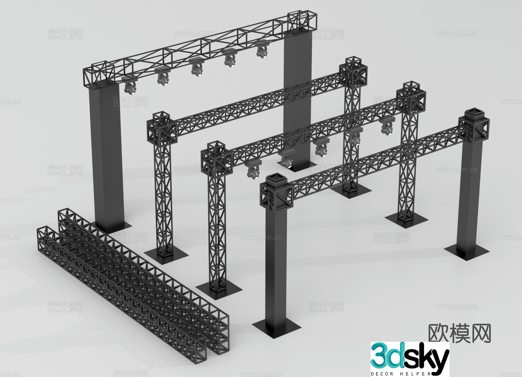Steel frame Light frame Stage frame 3d model