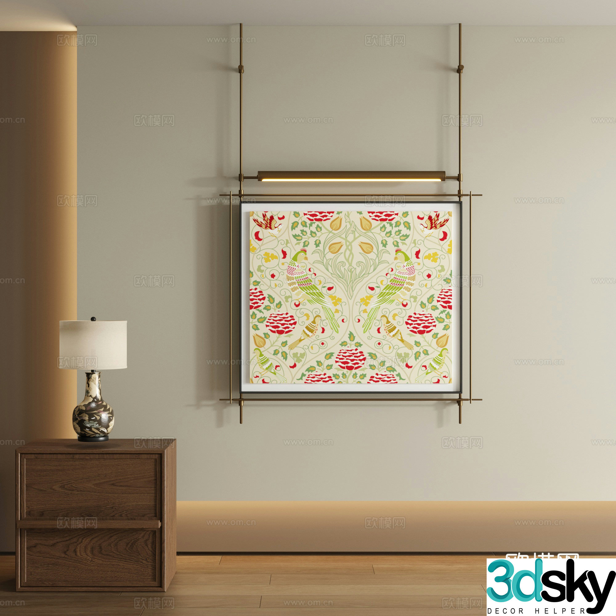 Modern boom decorative painting 3d model