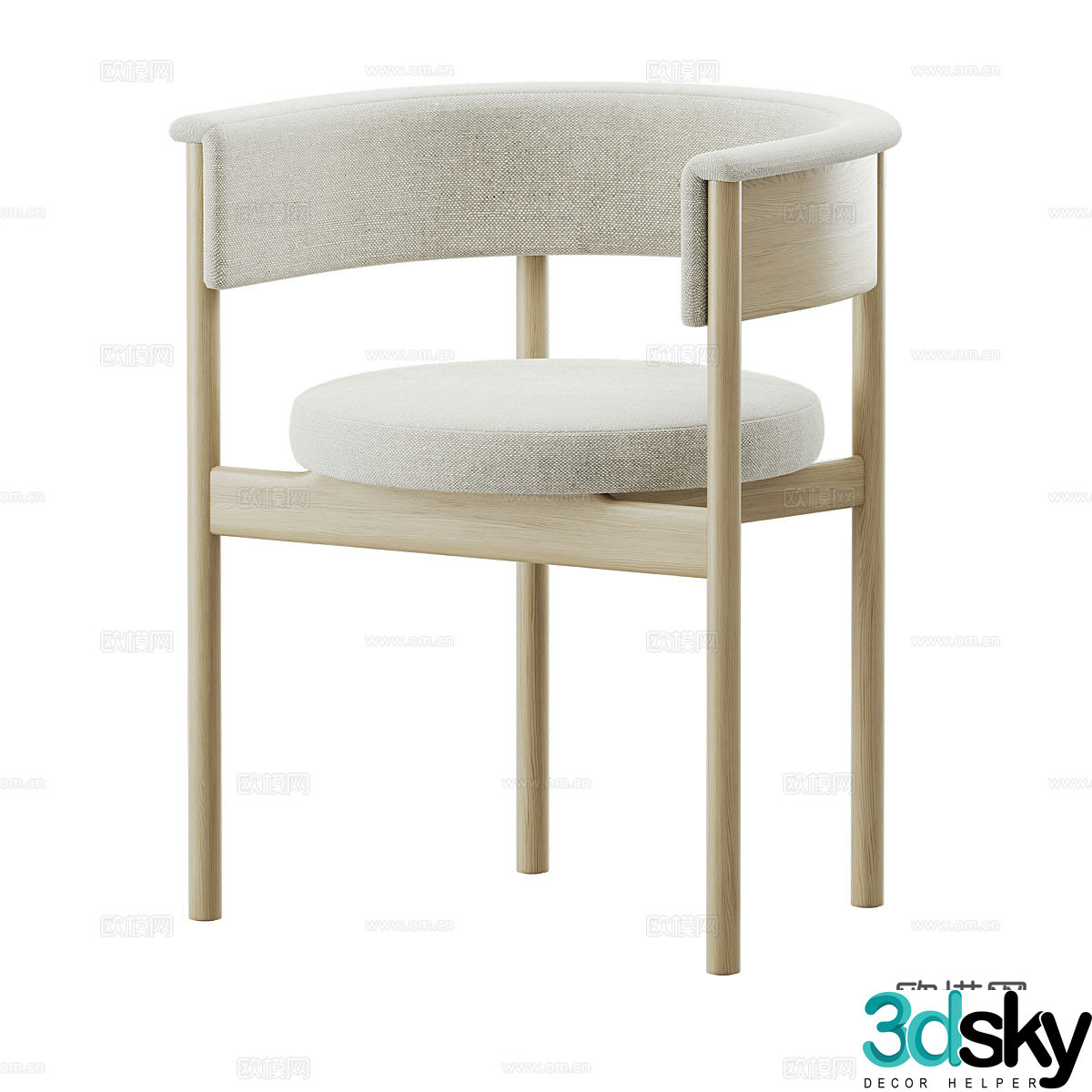 New Chinese single chair 3D model