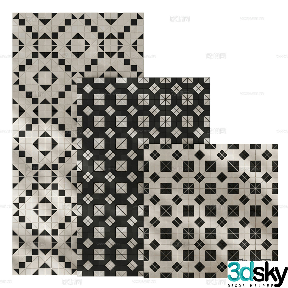 French mosaic tiles 3d model