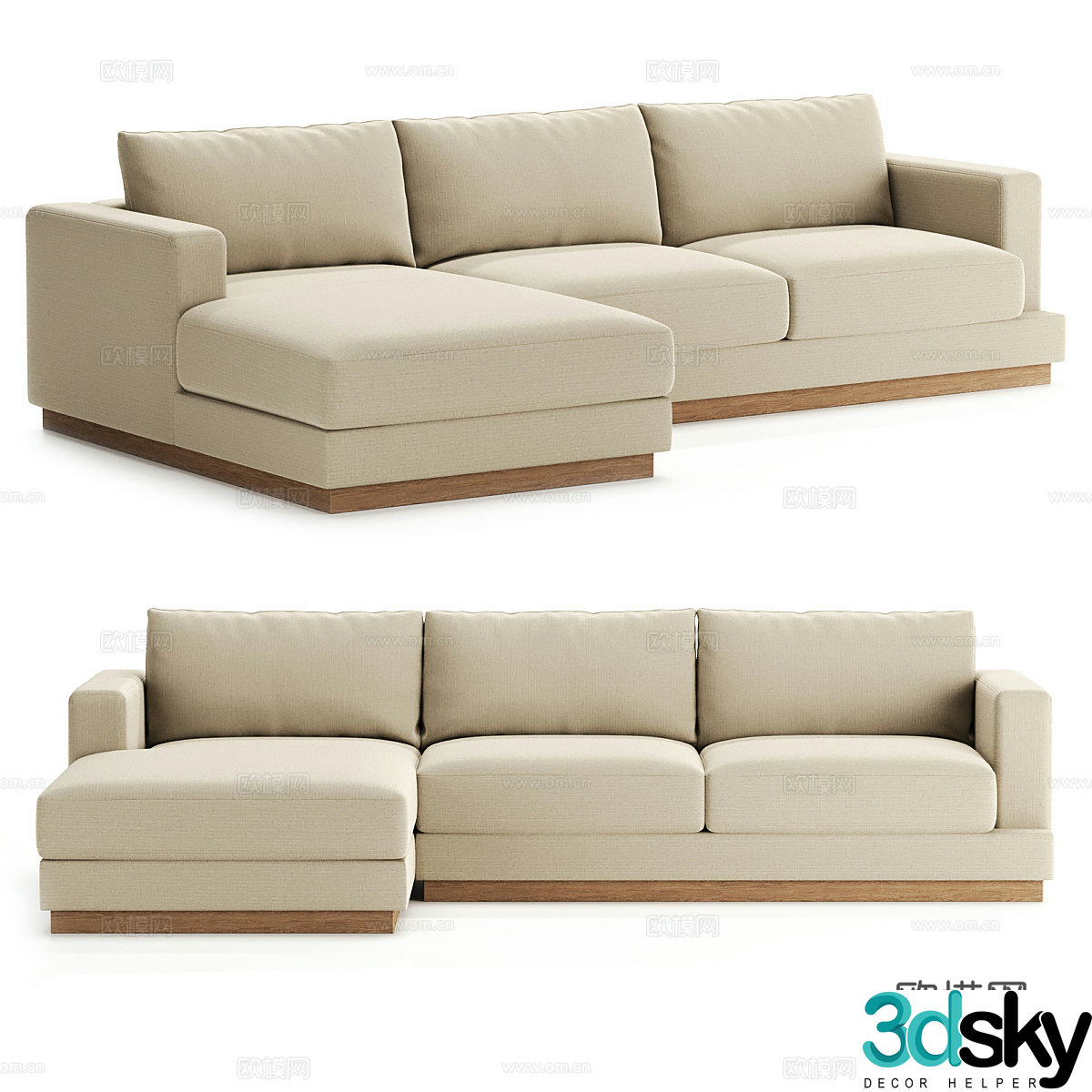 Modern simple double sofa double sofa simple sofa living room sofa pillow 3D model