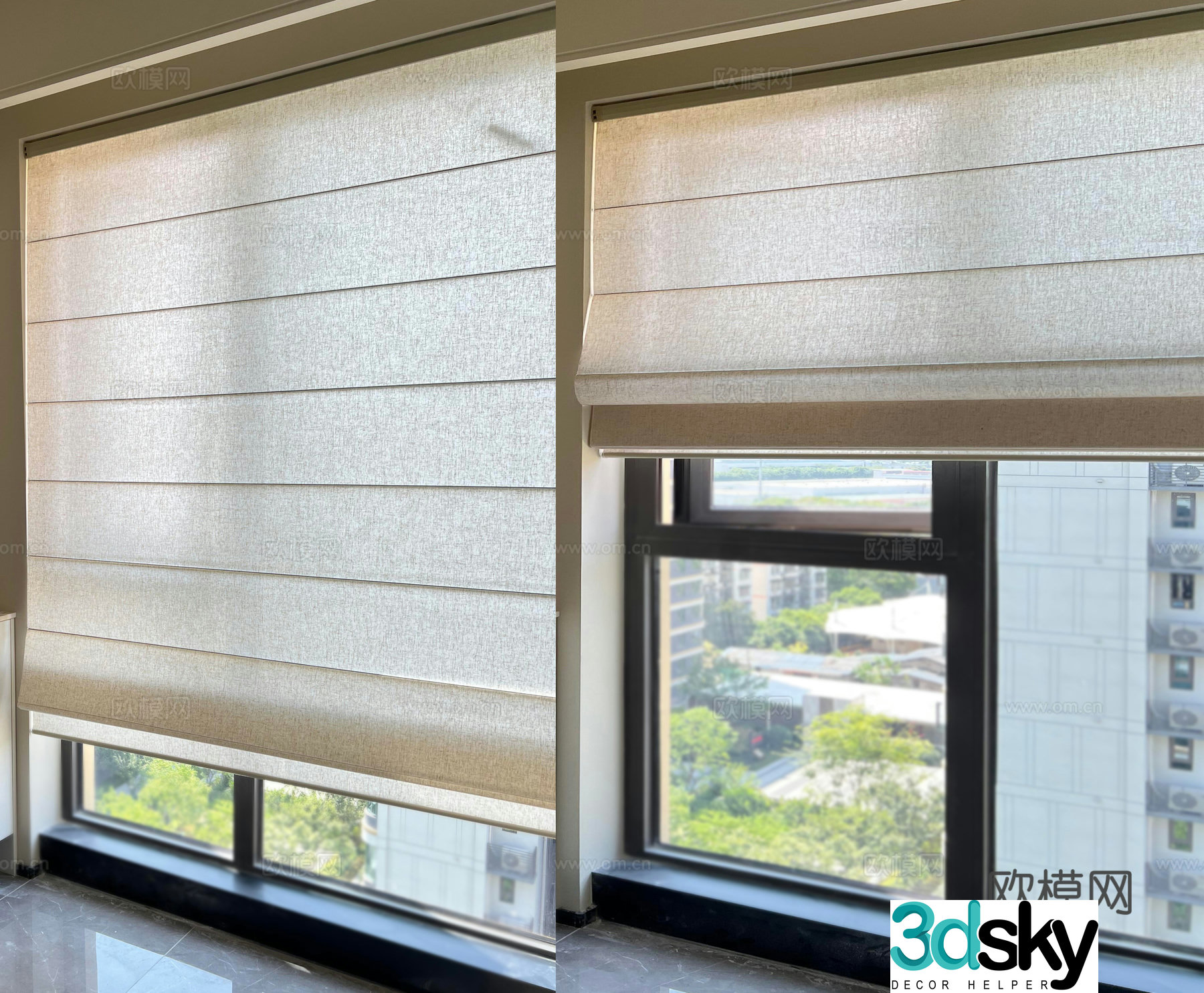 Modern Shangri-La Curtain 3D Model