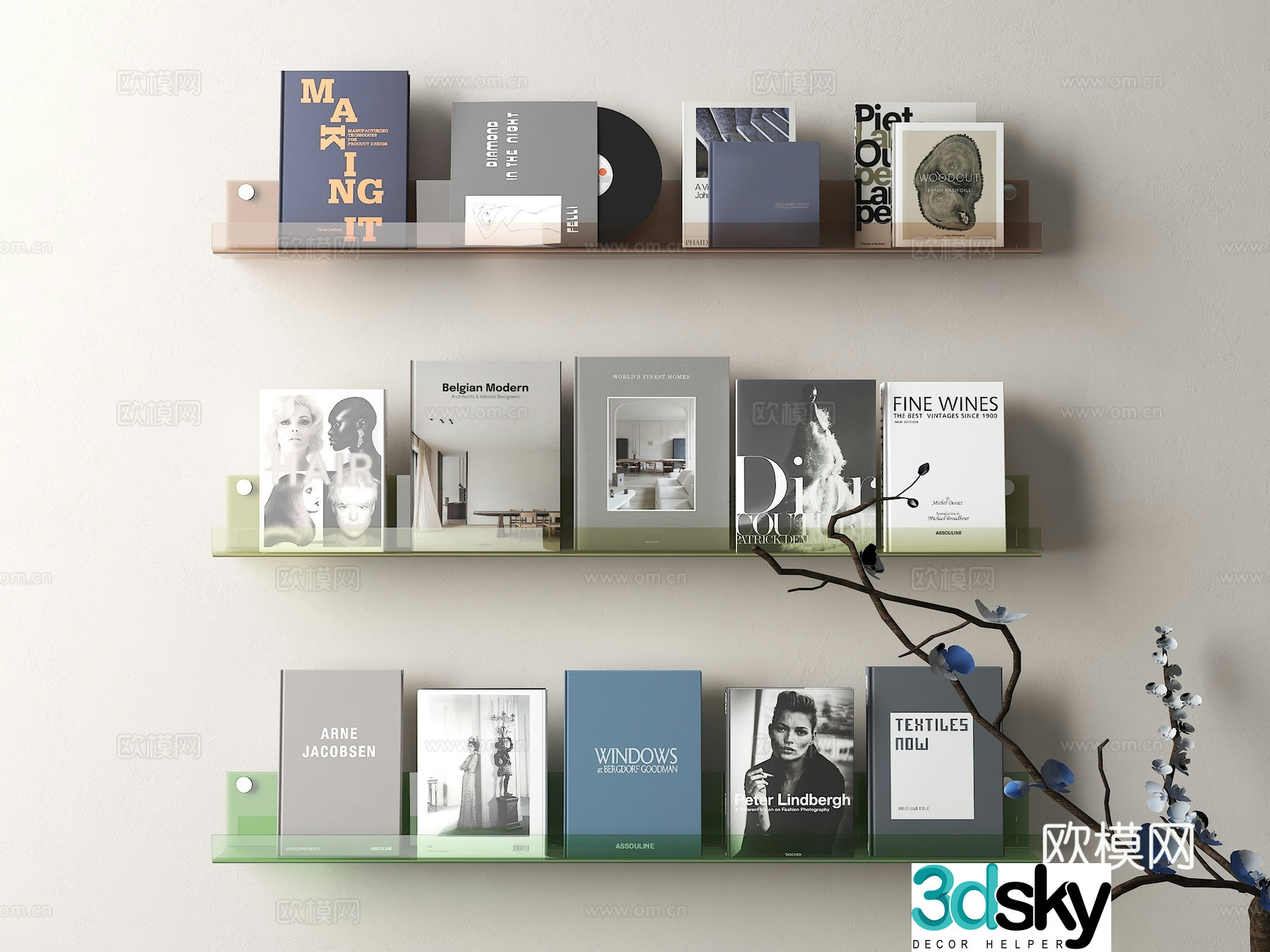 Modern storage rack luminous layered panel storage rack stainless steel bookcase stainless steel partition modern miscellaneous 3D model