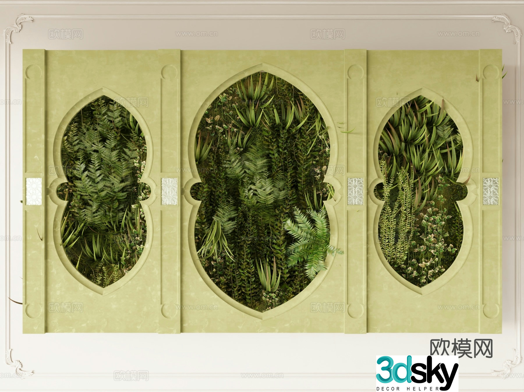 Green plant wall Southeast Asia Green plant wall Decorative green plant 3D model
