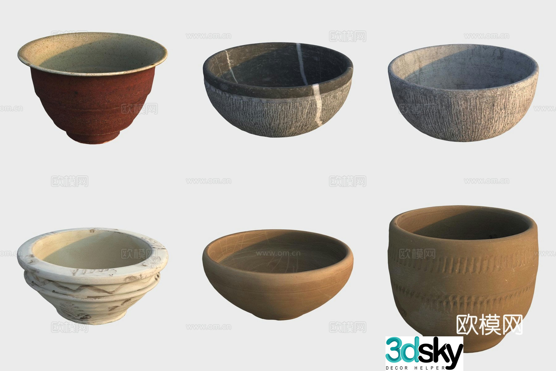 Ancient pottery pottery bowl 3d model