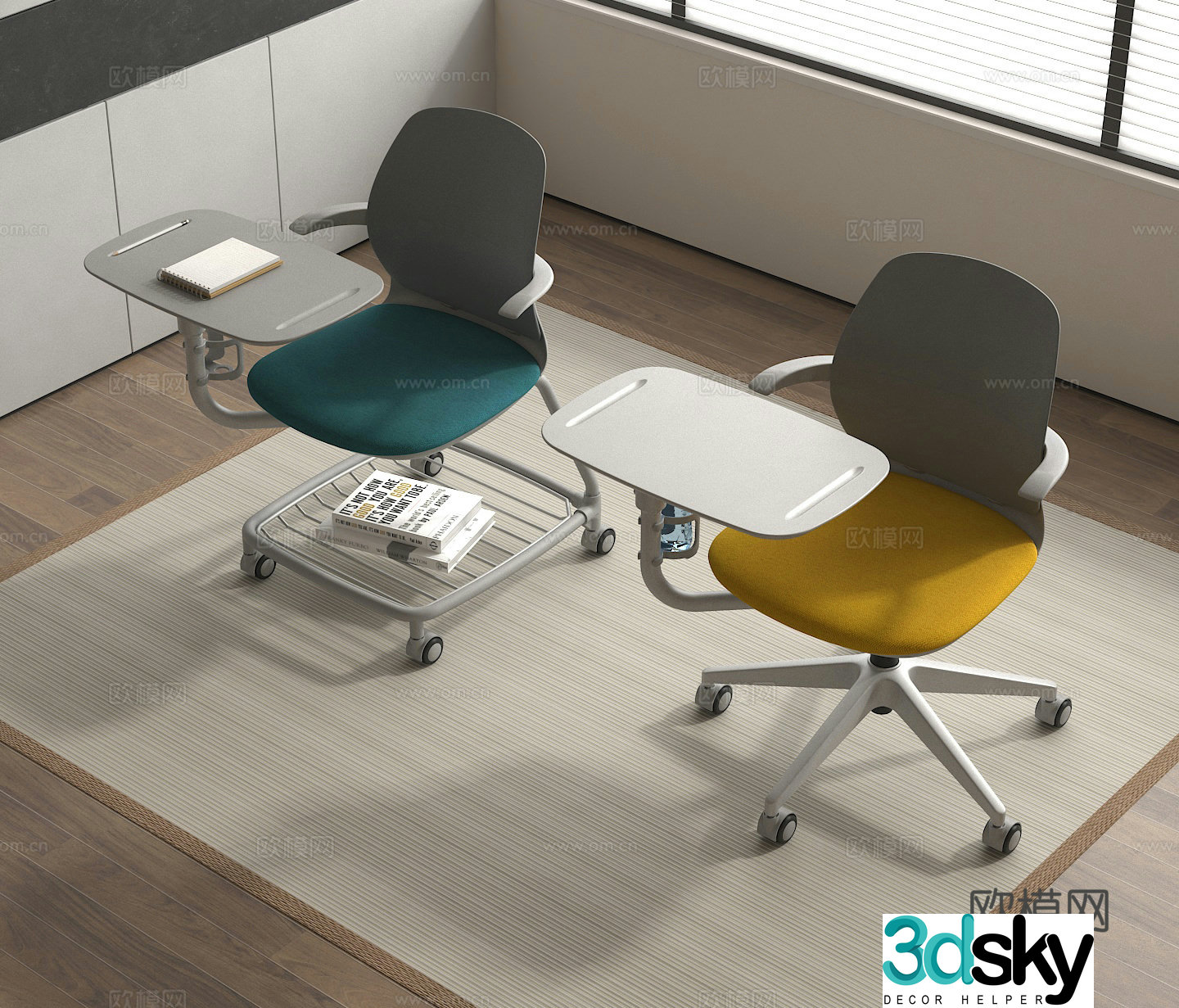 Office chair Training chair Table chair 3d model