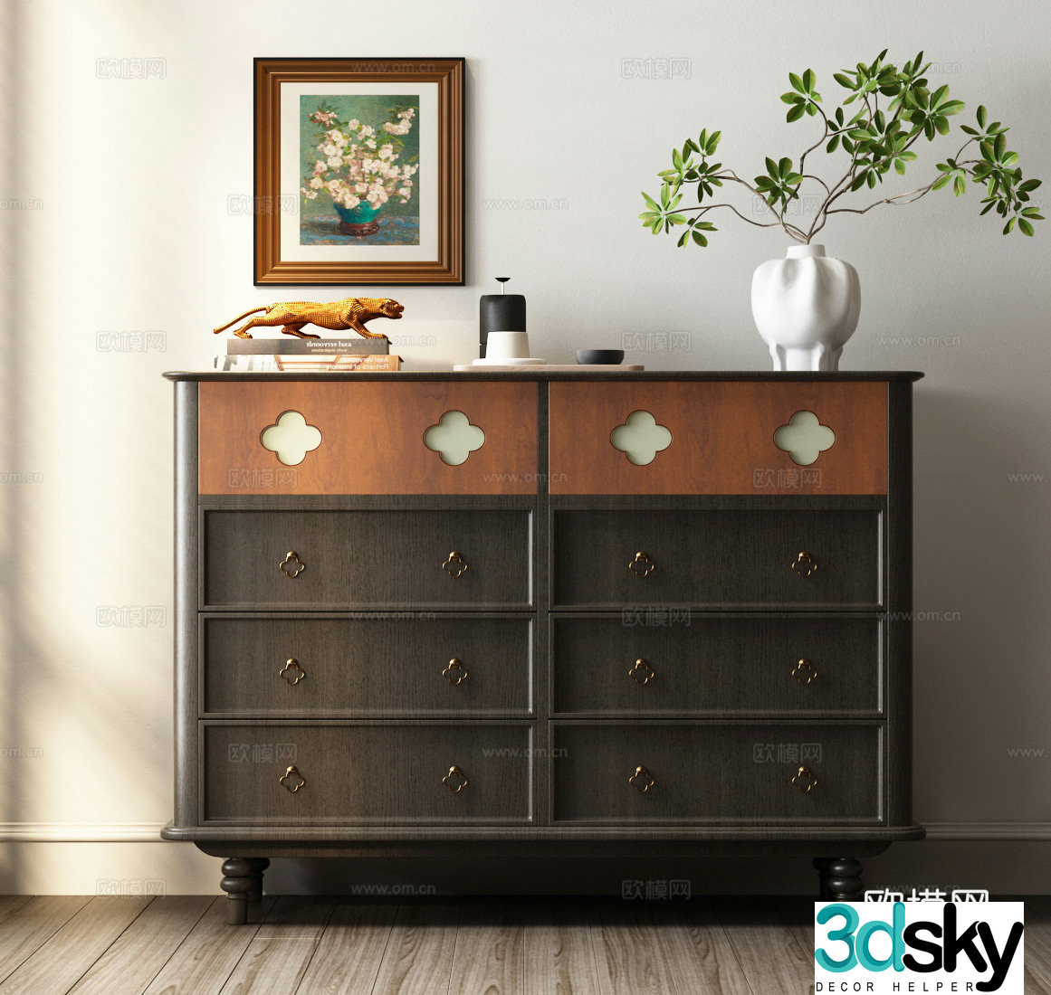 European chest of drawers American chest of drawers American decorative cabinet American side cabinet 3D model