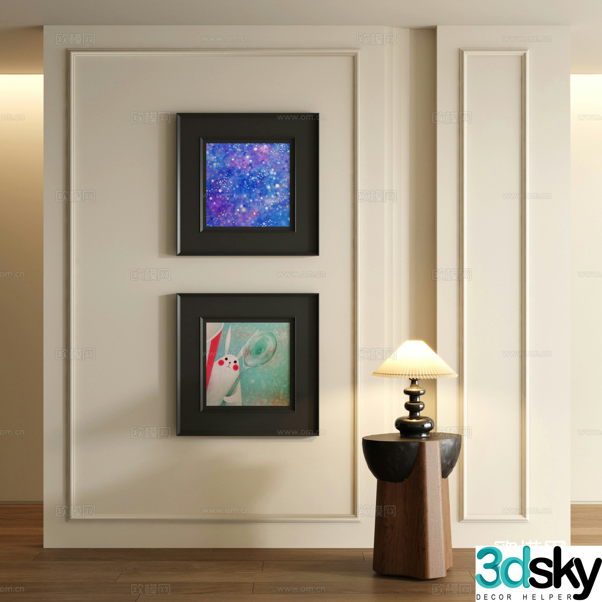 3D model of medieval style decorative painting