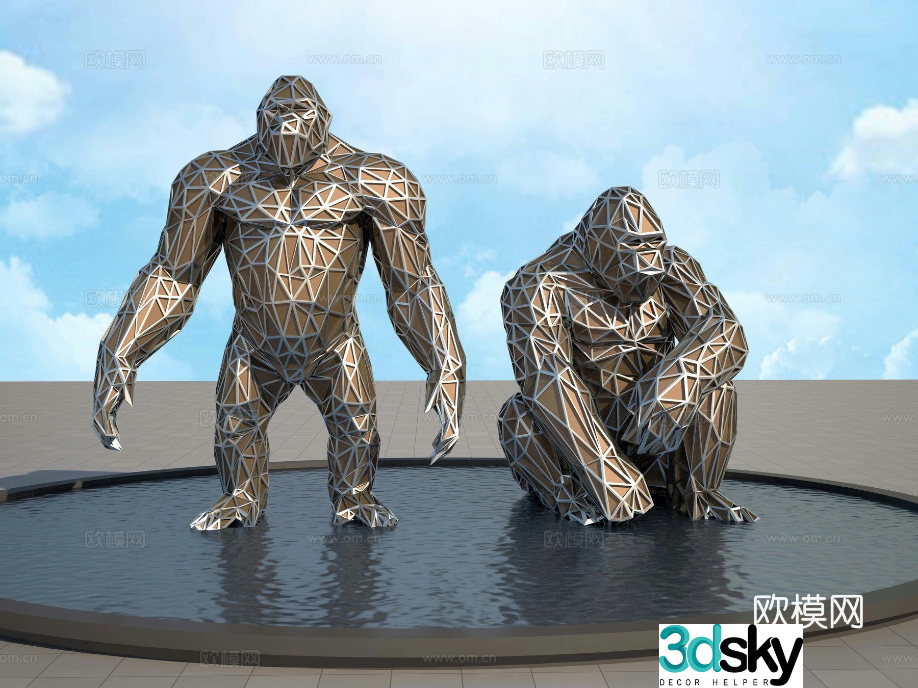 Orangutan sculpture 3d model