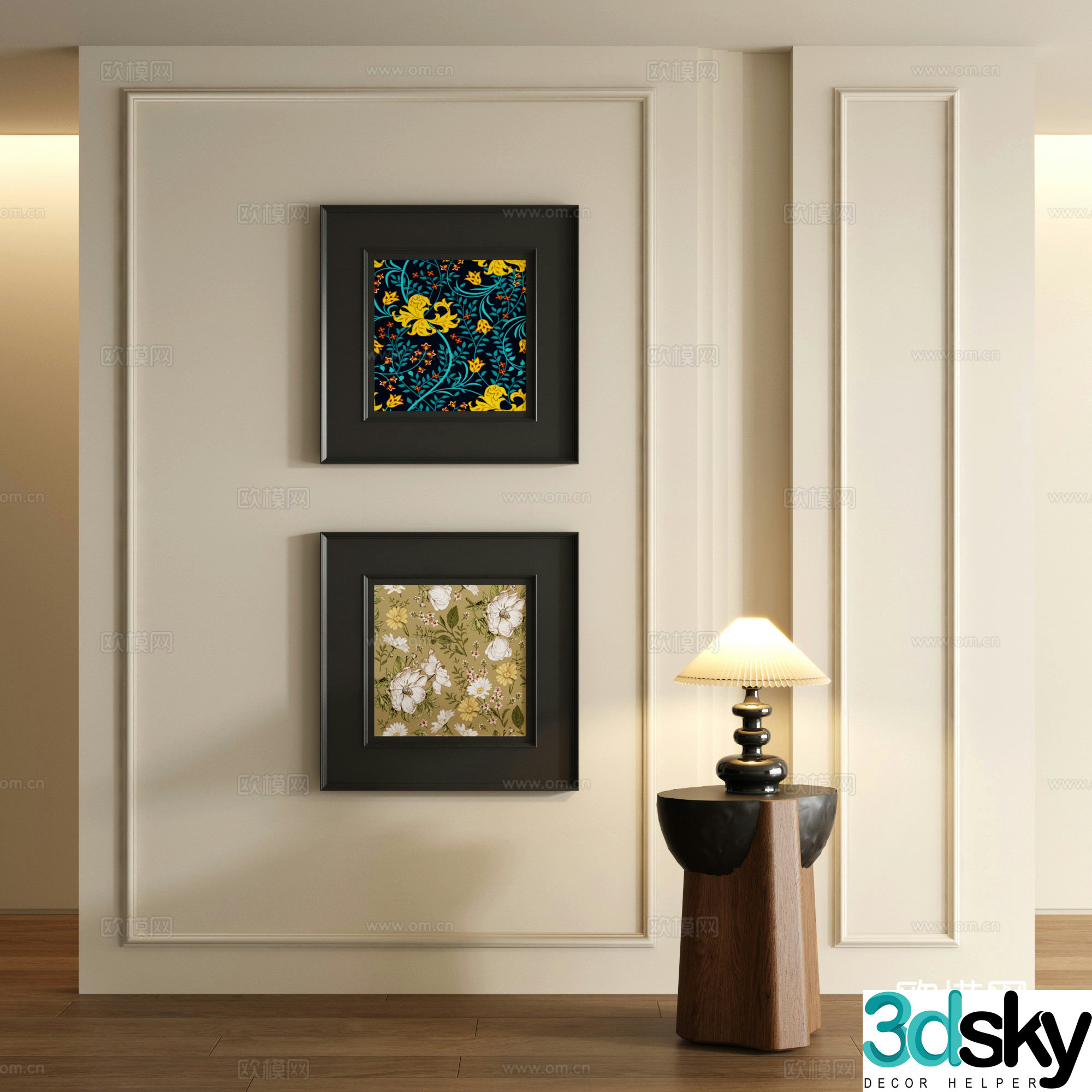 3D model of medieval style decorative painting