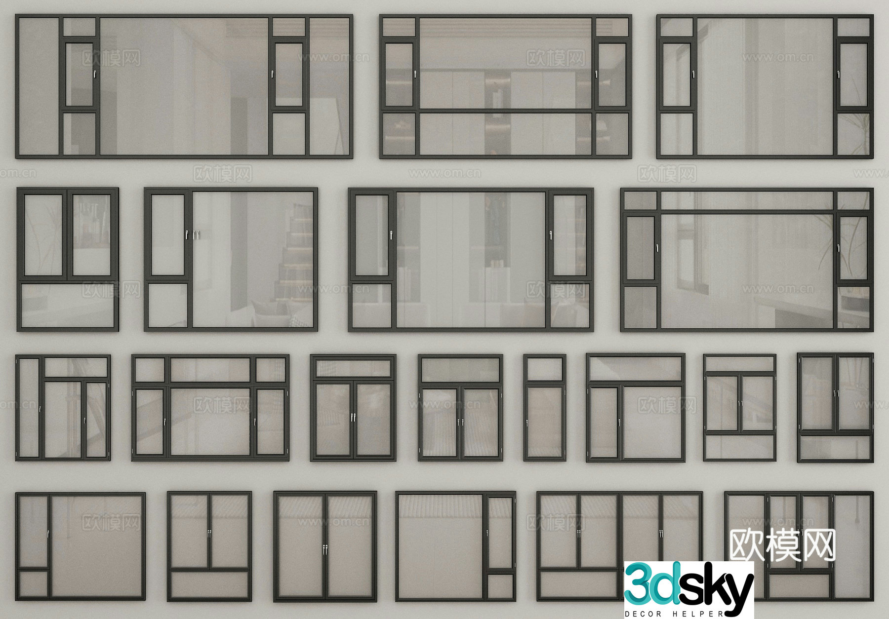 Window Casement window Floor-to-ceiling window Aluminum 3D model