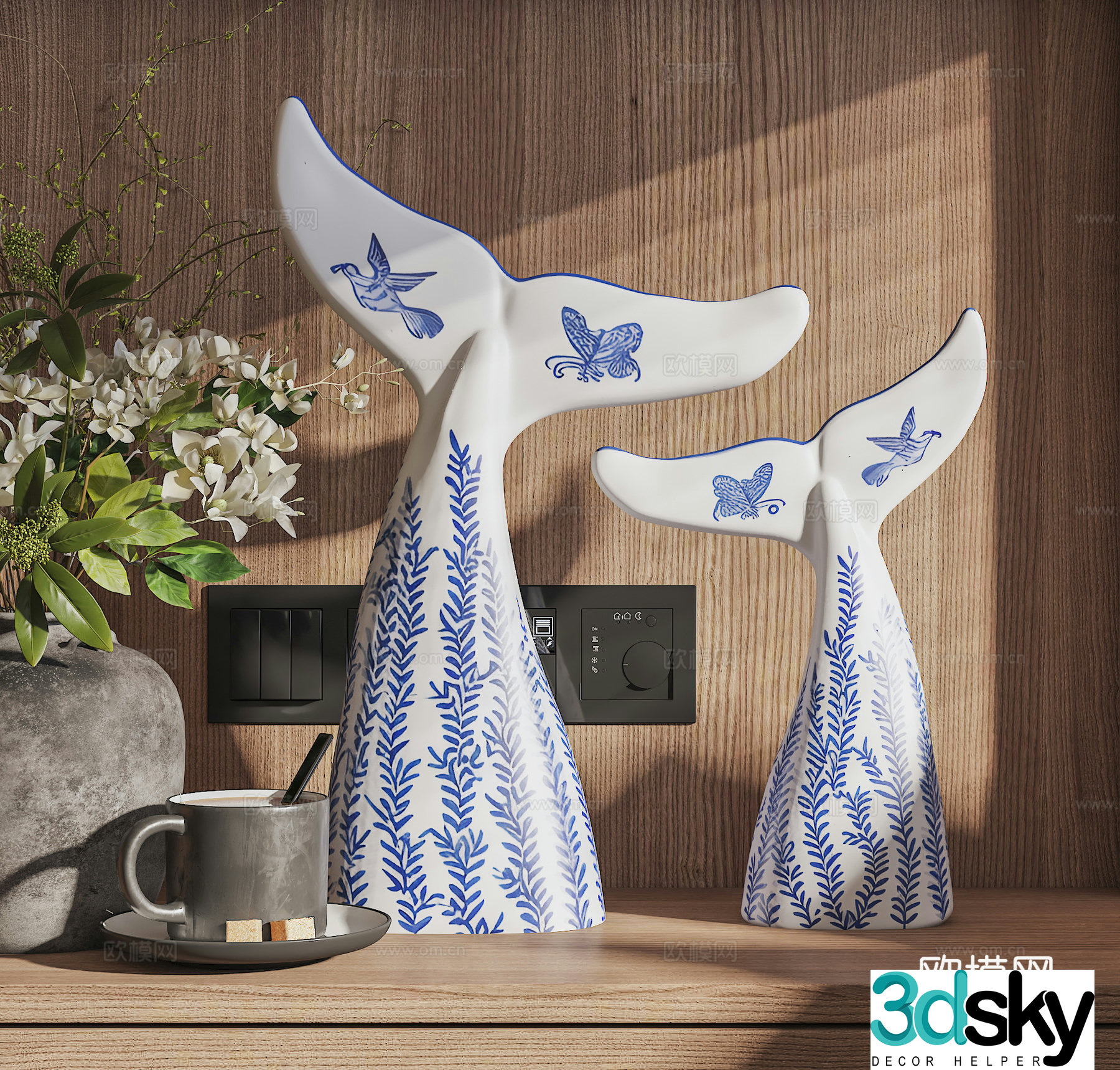 3D model of medieval ceramic ornaments