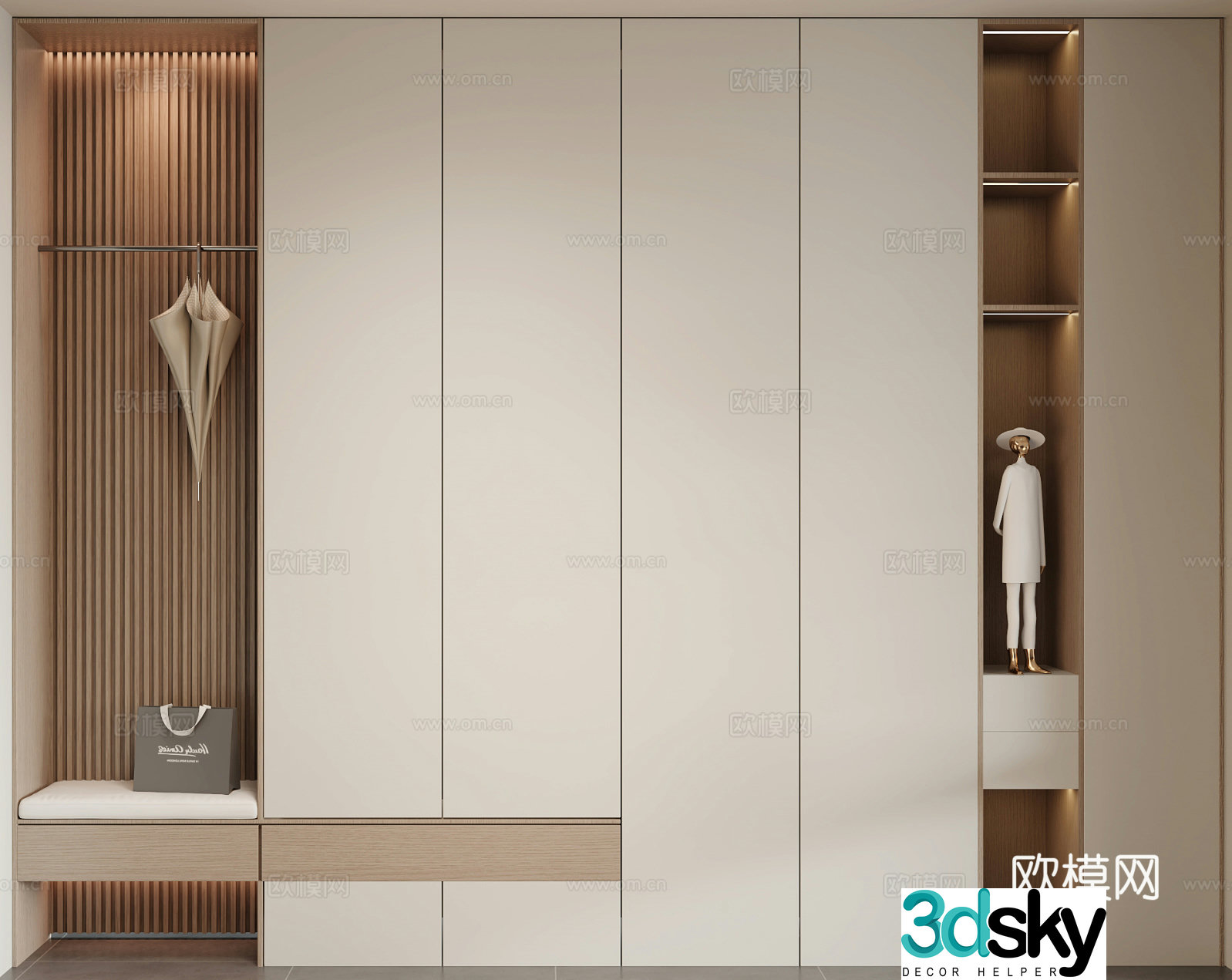 Modern shoe cabinet 3d model
