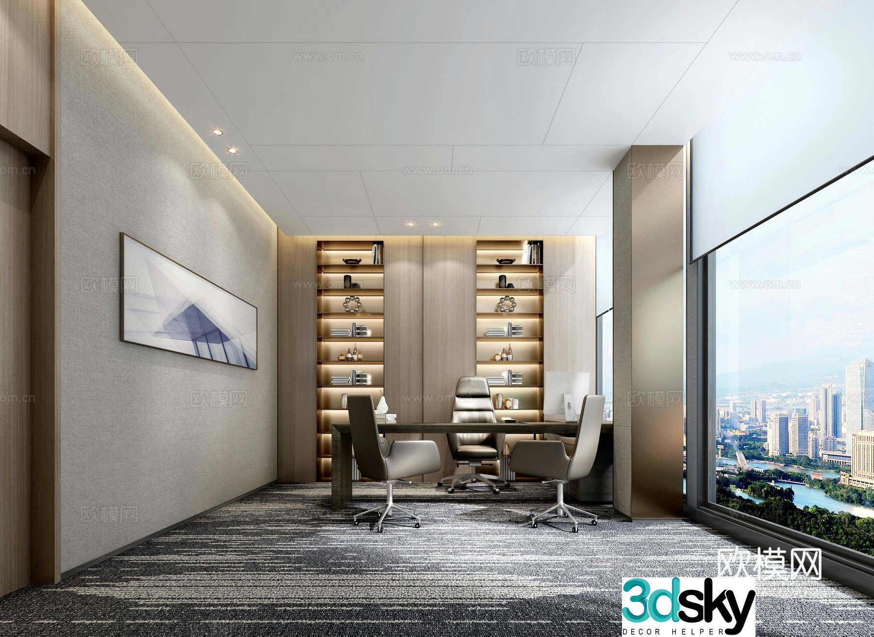 Modern manager room 3d model