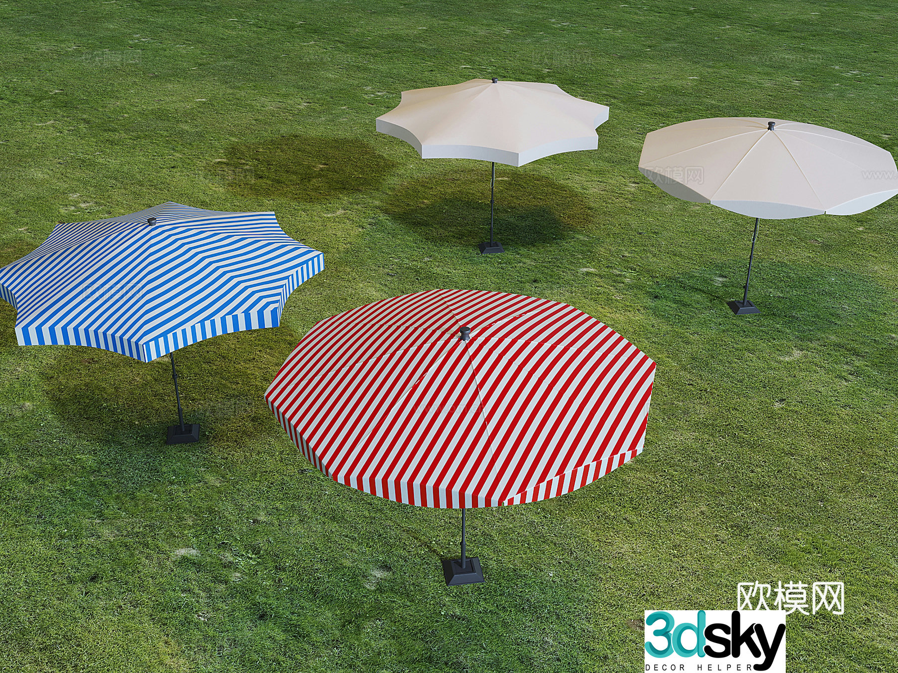Outdoor awning parasol camping parasol 3d model