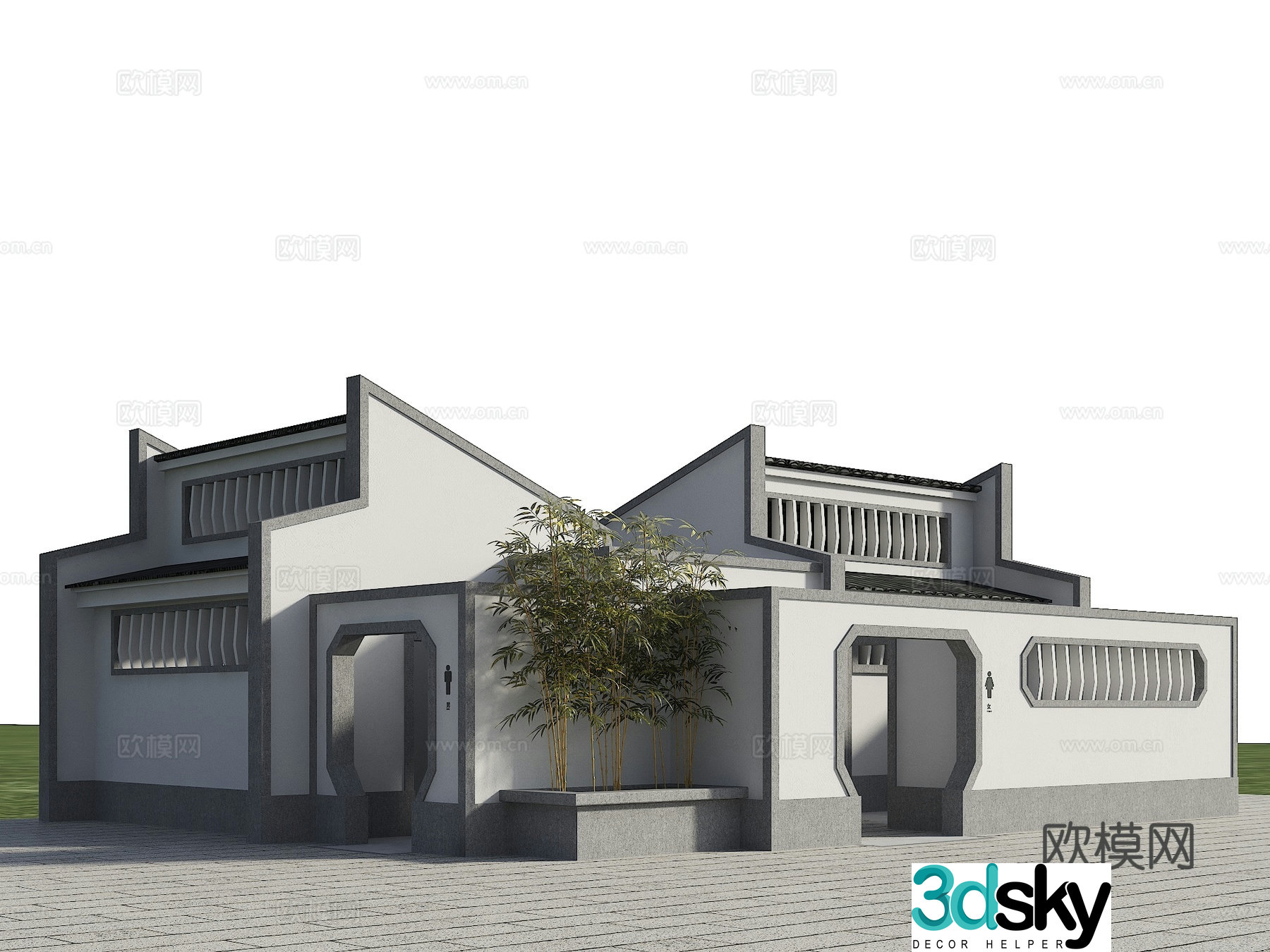 Modern public toilet park public toilet toilet public toilet small landscape building 3d model