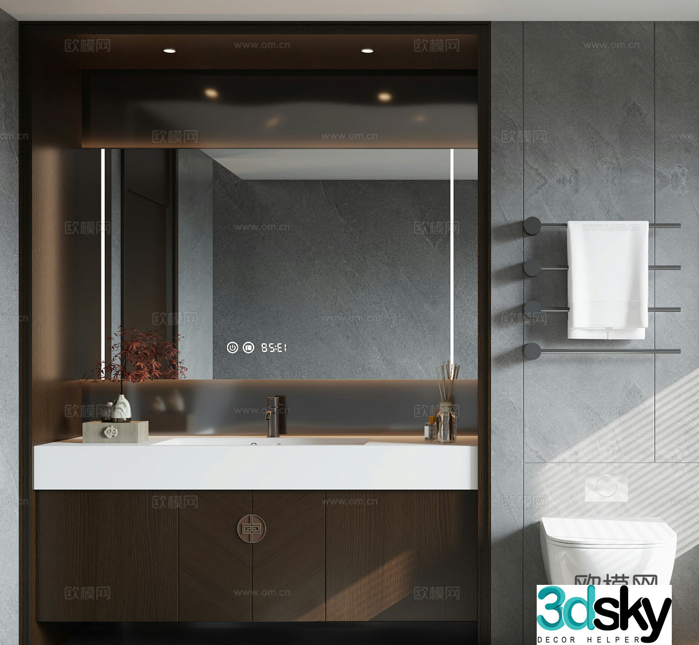 New Chinese bathroom cabinet combination 3D model