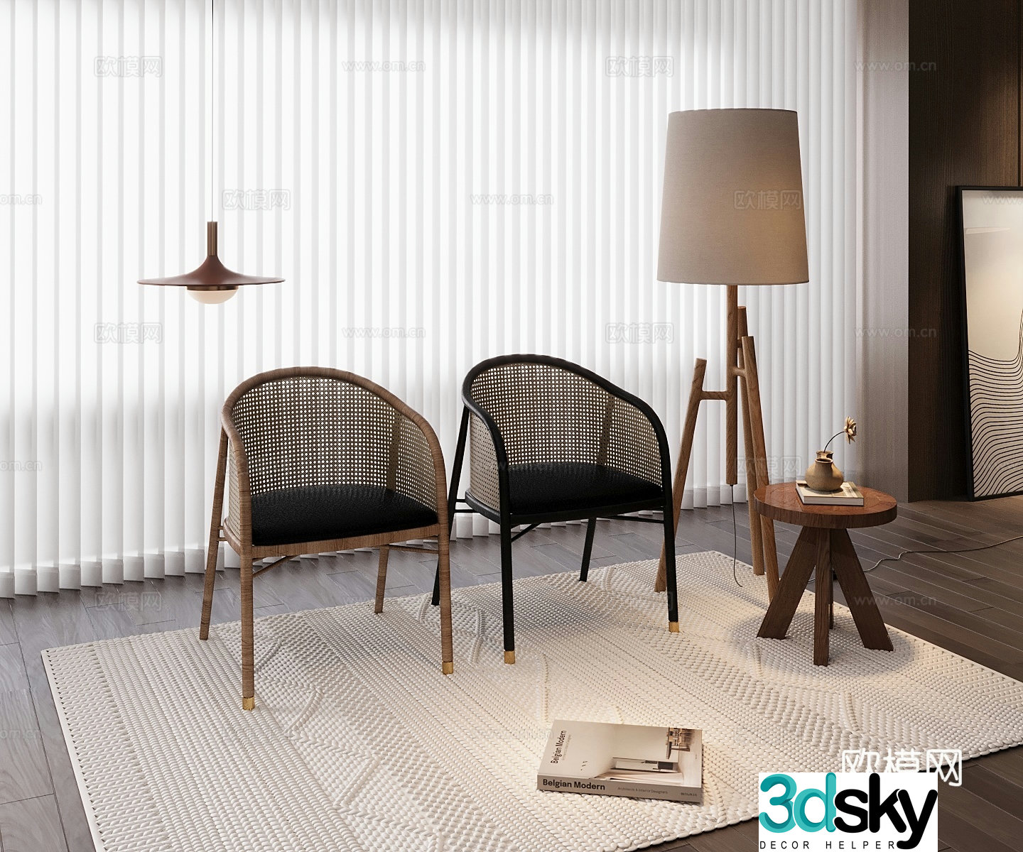 3D model of the middle-aged leisure chair
