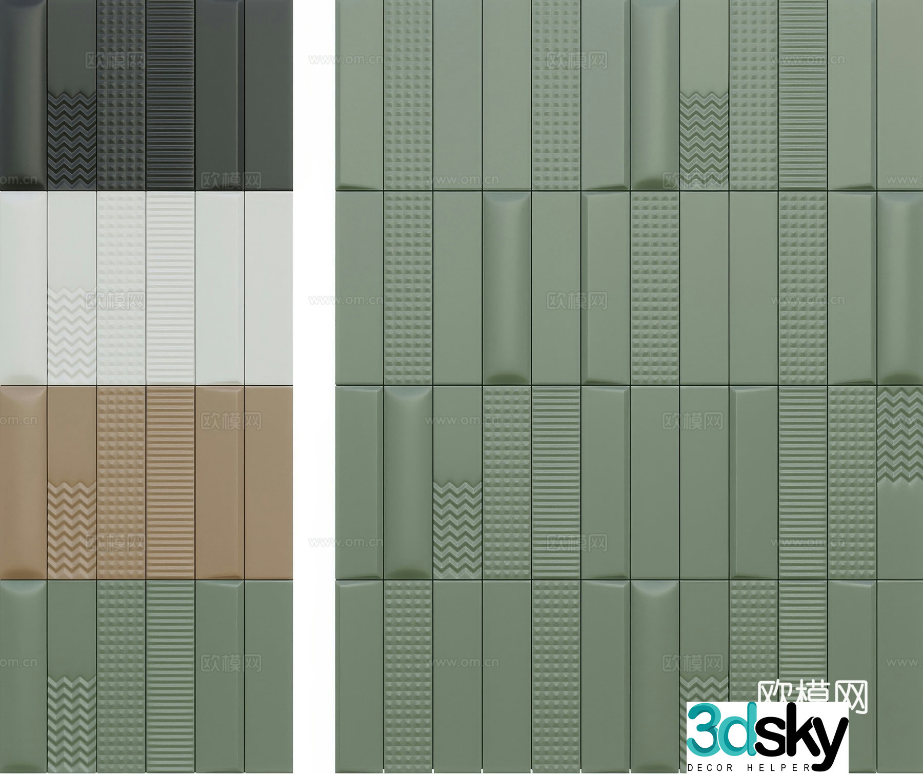 Small wall tiles bathroom tiles glazed tiles molding tiles 3D model