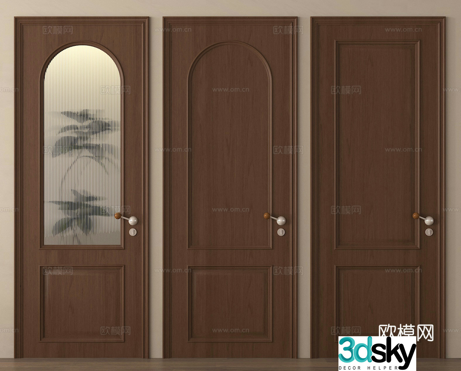 Single-open door Room door Bedroom door Kitchen and bathroom door 3D model