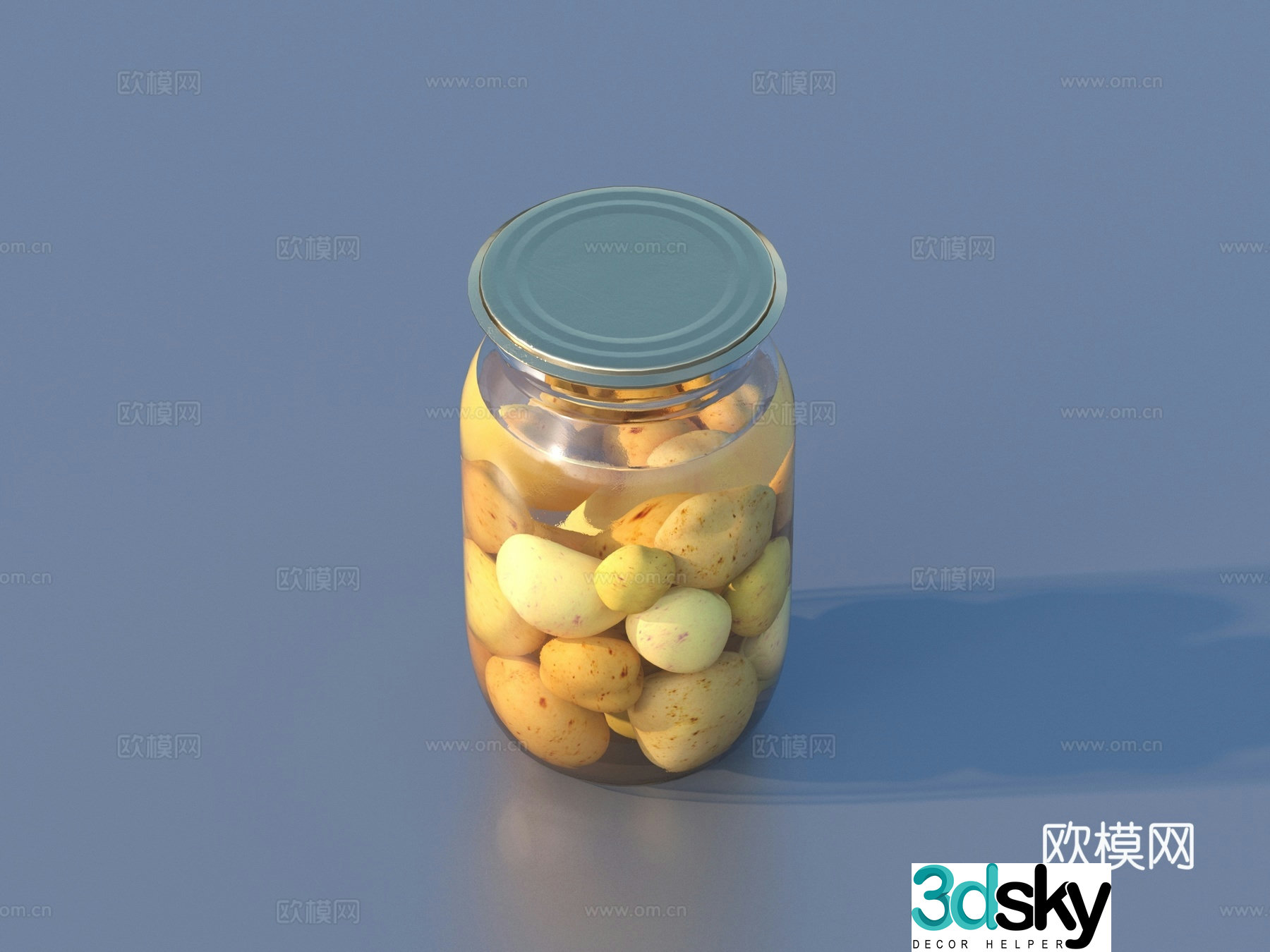 Canned fruits canned food 3d model