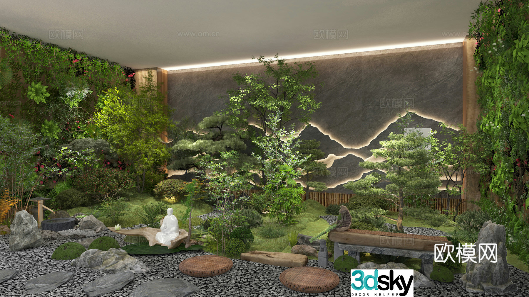 Modern interior landscape landscaping 3d model