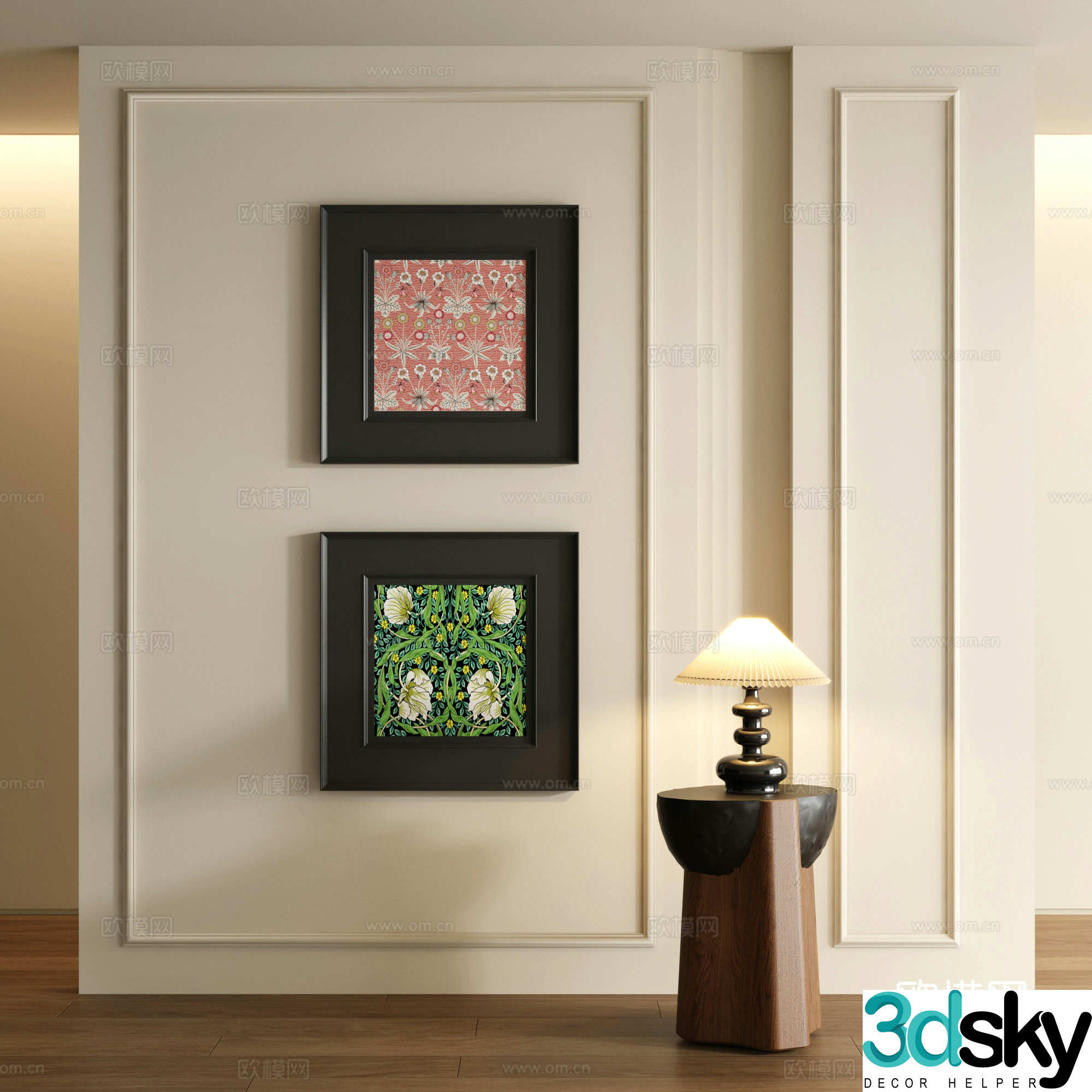3D model of medieval style decorative painting
